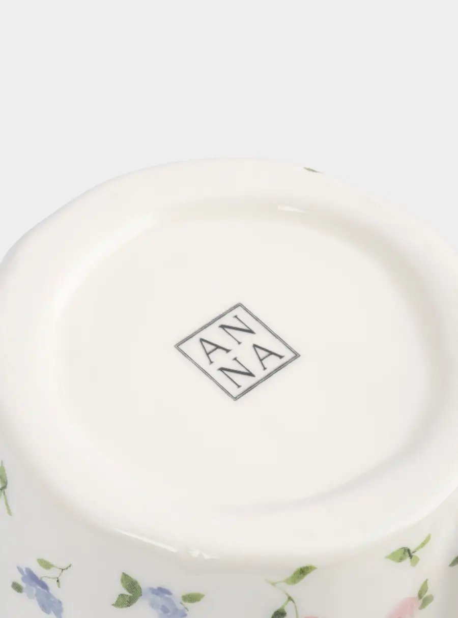 Кружка, 460 мл, керамика, молочная, Нежные цветы, Mint flowers, image-4