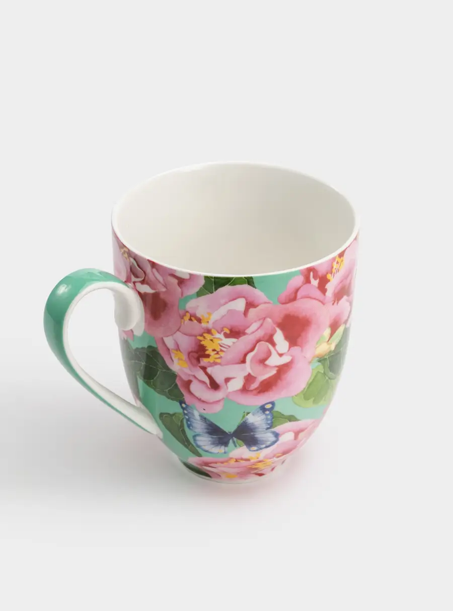 Кружка, 400 мл, с подставкой, Камелии, image-4