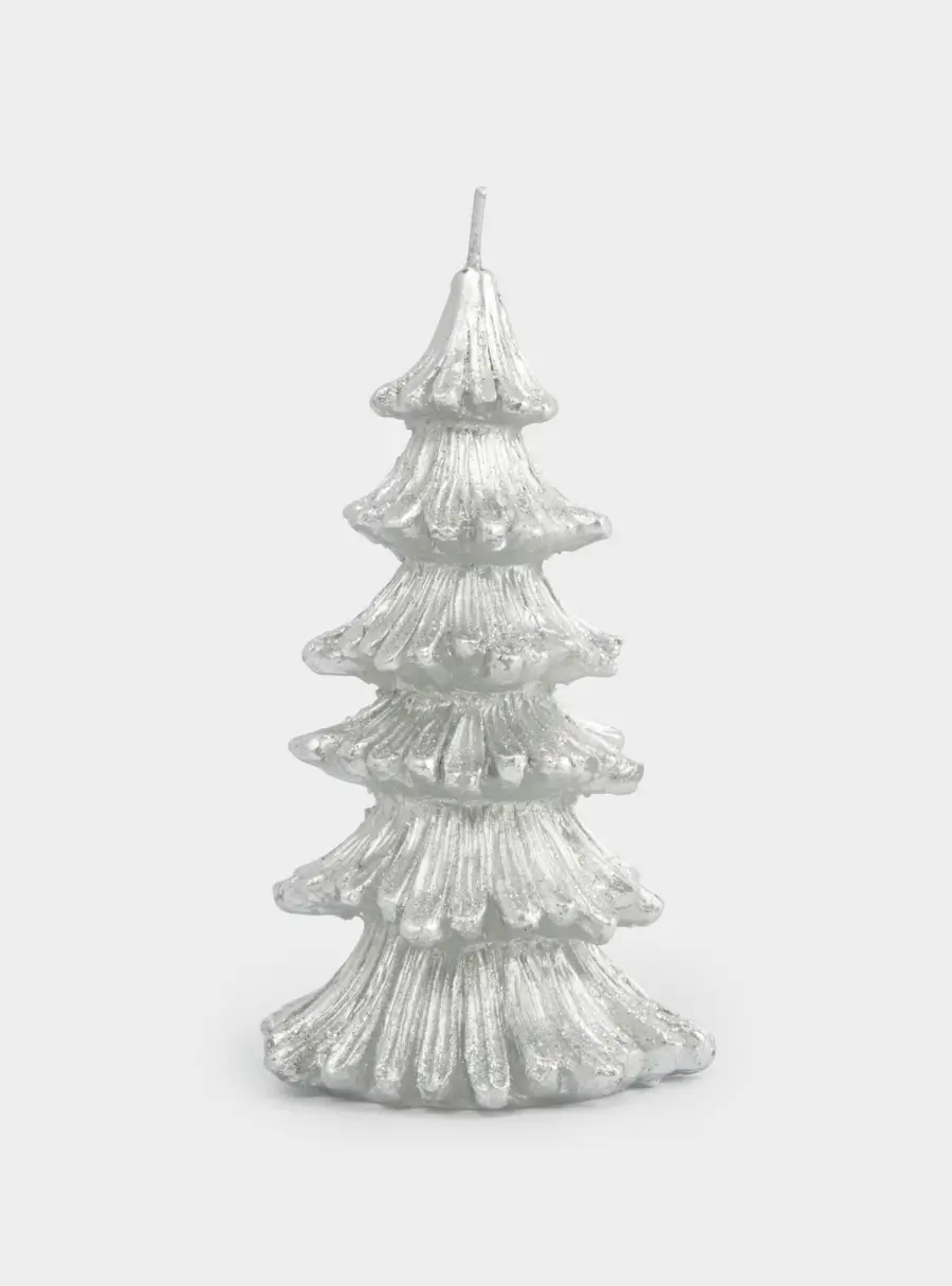 Свеча, 12 см, серебристая, Елка, New year ,image-0