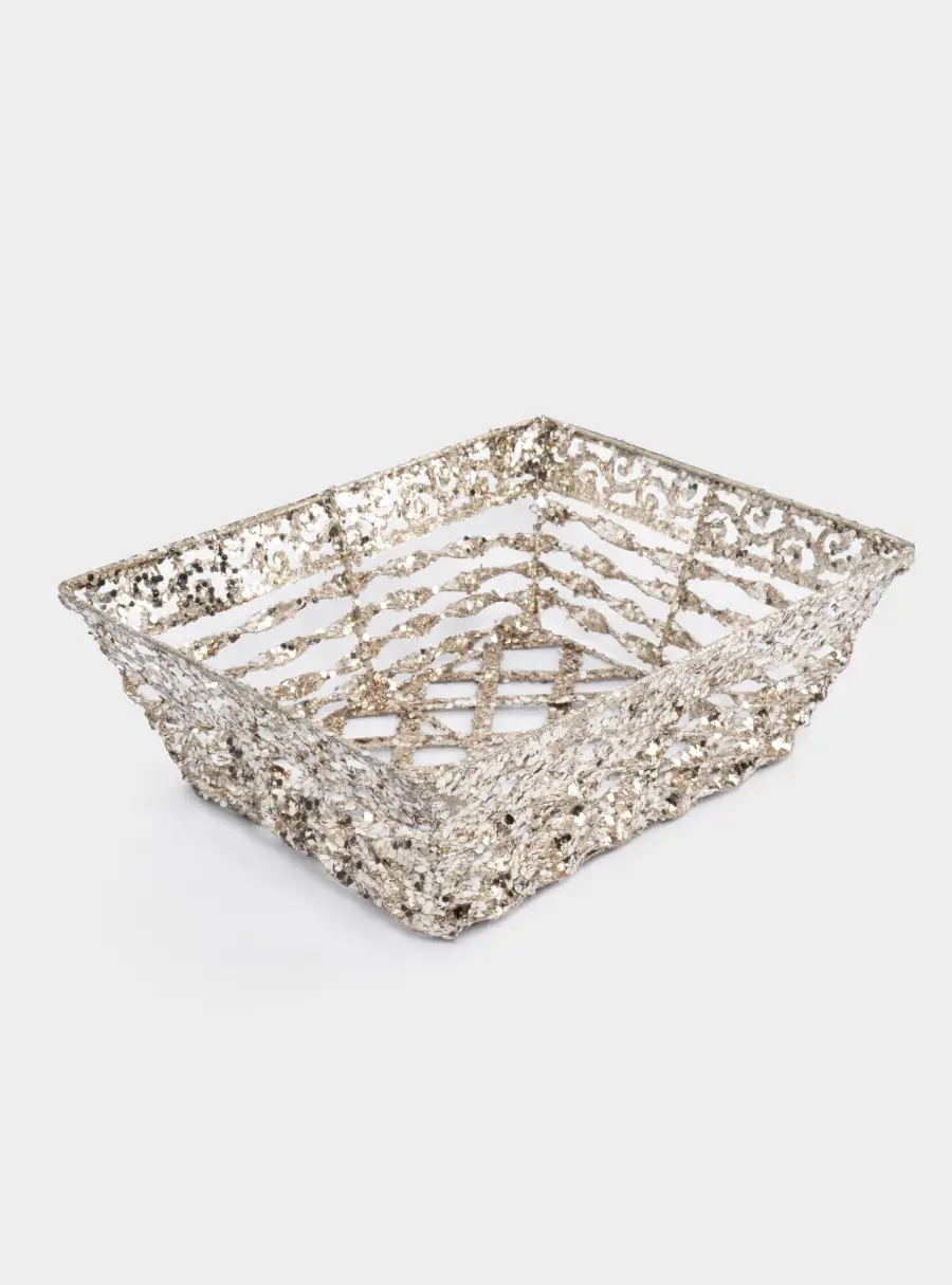 Корзина декоративная, 25х20 см, пластик/металл, прямоугольная, шампань, Celebration ,image-2