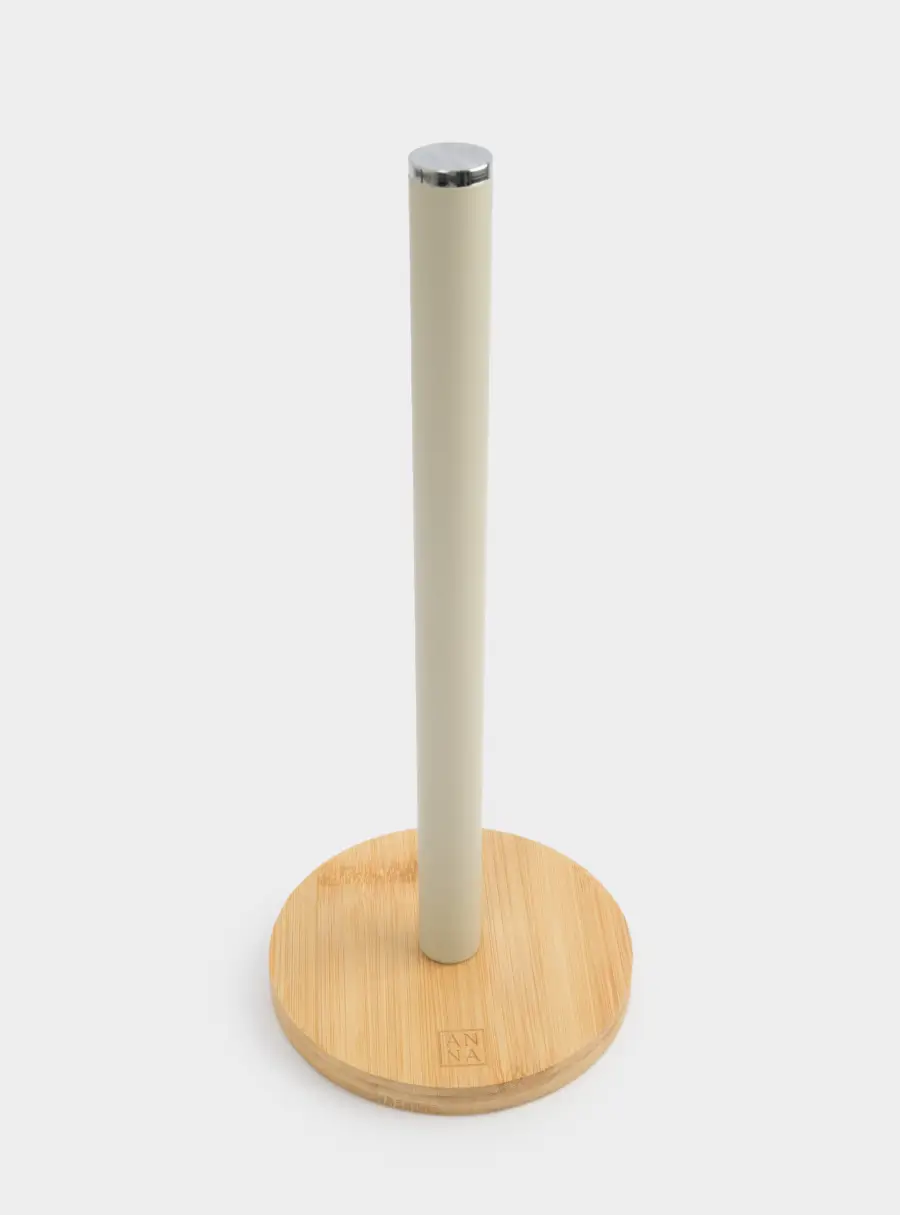 Держатель для бумажных полотенец, 34 см, металл/дерево, бежевый, Retro ,image-1