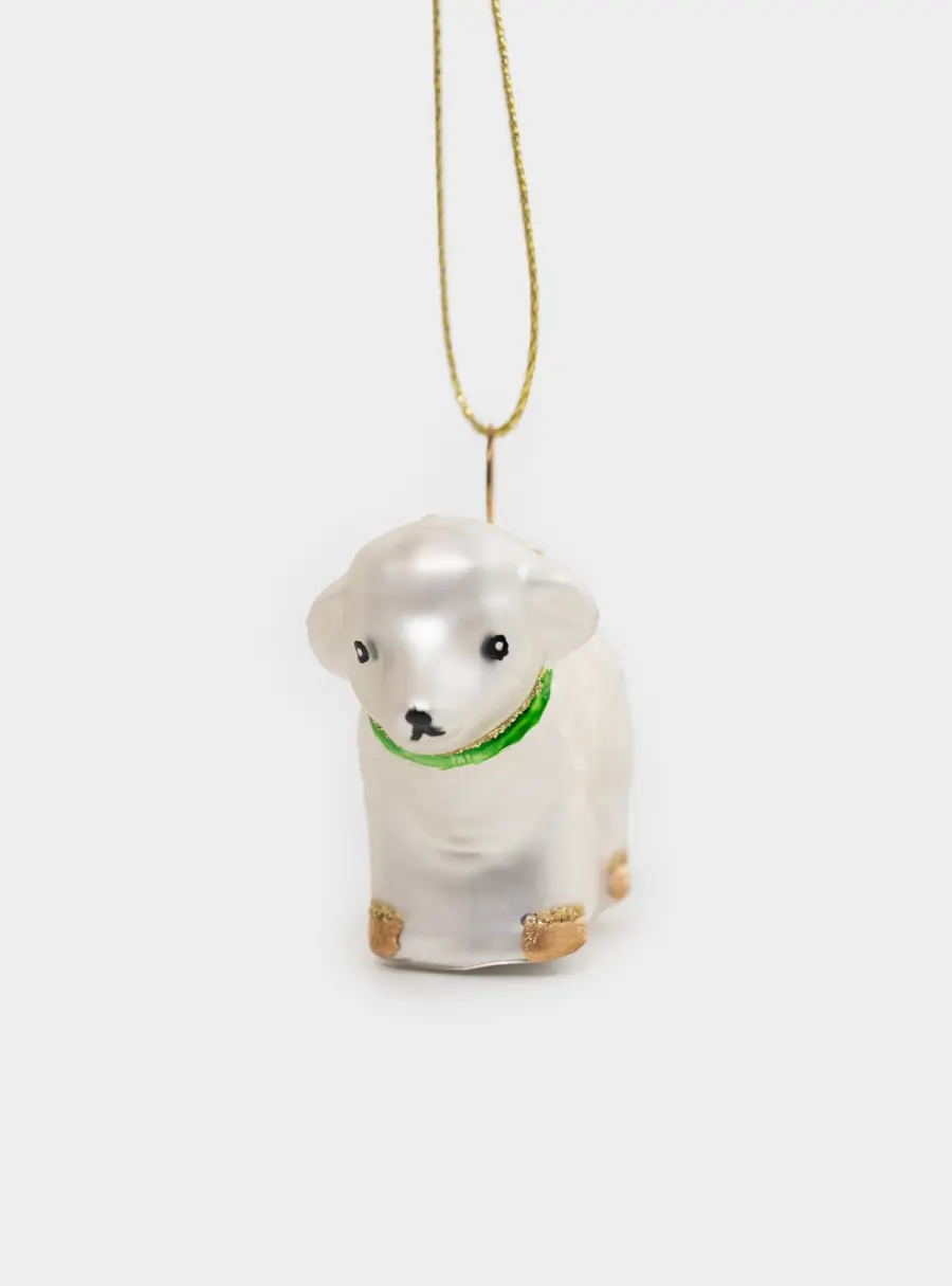 Игрушка елочная, 4 см, 2 шт, стекло, серебристая, Овечки, Sheep, image-5