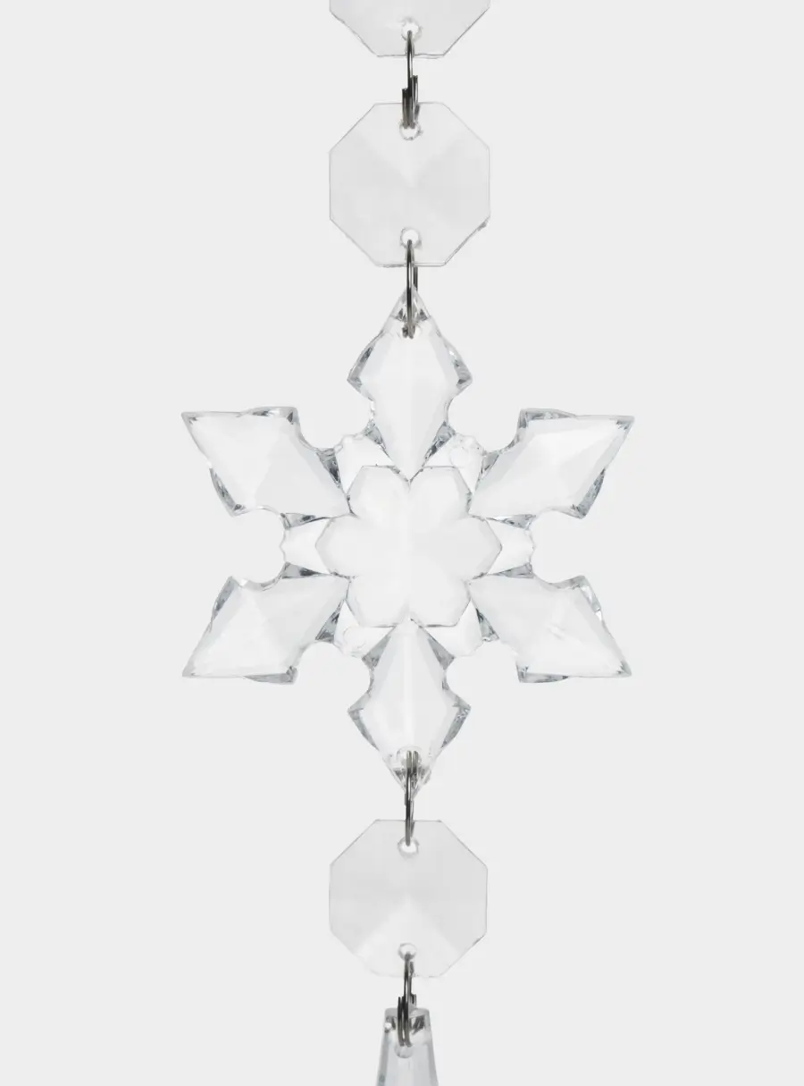 Украшение декоративное, 25 см, подвесное, акрил/металл, Снежинка с кристаллом, Event ,image-1