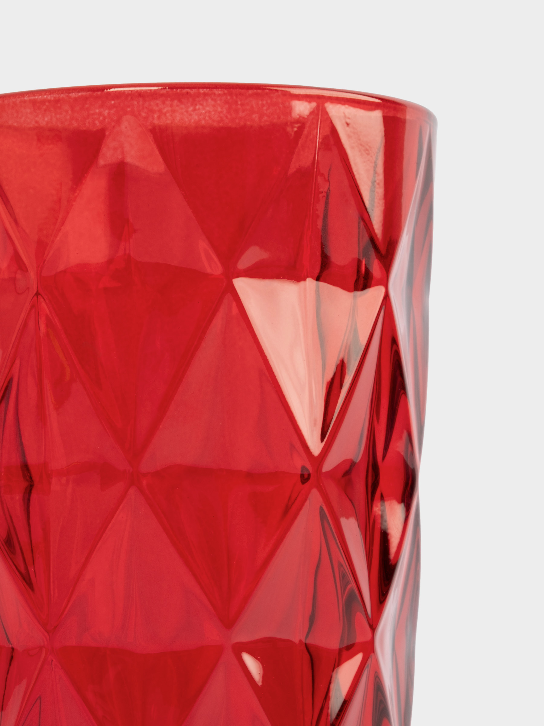 Стакан, 12 см, 340 мл, стекло, красный, Diamond color, image-4
