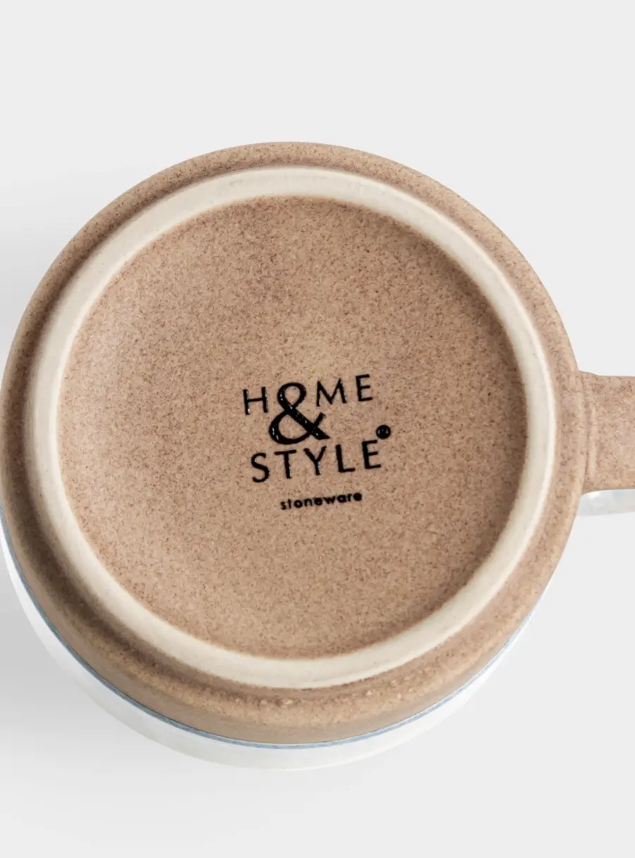 Кружка, 370 мл, керамика, бежево-голубая, в крапинку, Azurro ,image-3