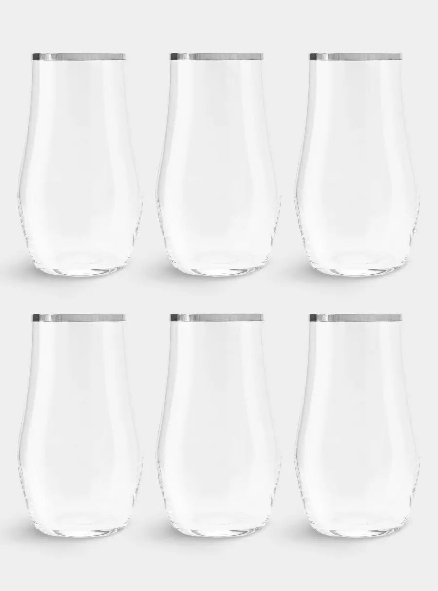 Набор стаканов для воды, 6 пр, 500 мл, Сабина, платина ,image-0
