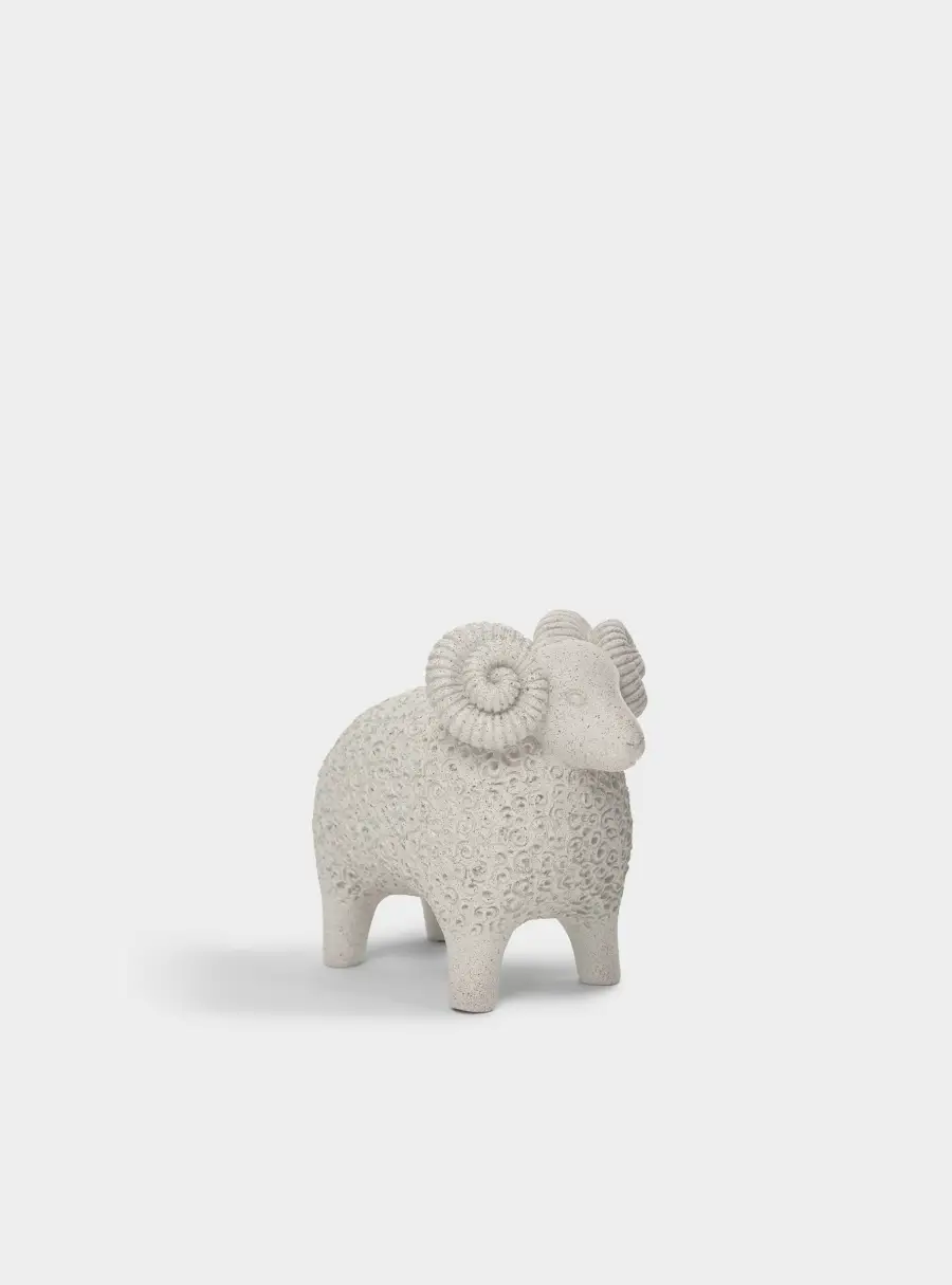 Статуэтка, 14 см, полирезин, белая, в крапинку, Барашек, Sheep ,image-1