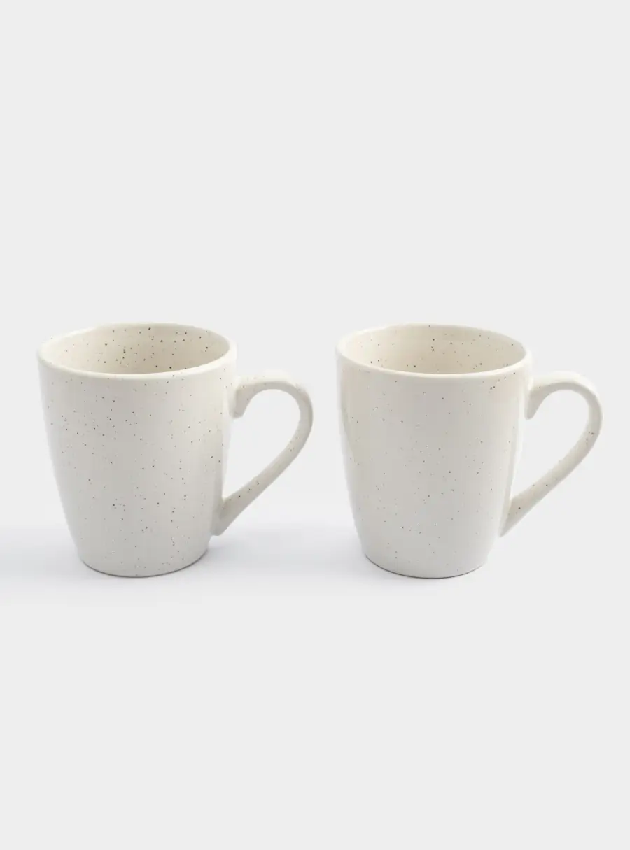 Кружка, 350 мл, 2 шт, керамика, молочная, в крапинку, Viveiro, image-1