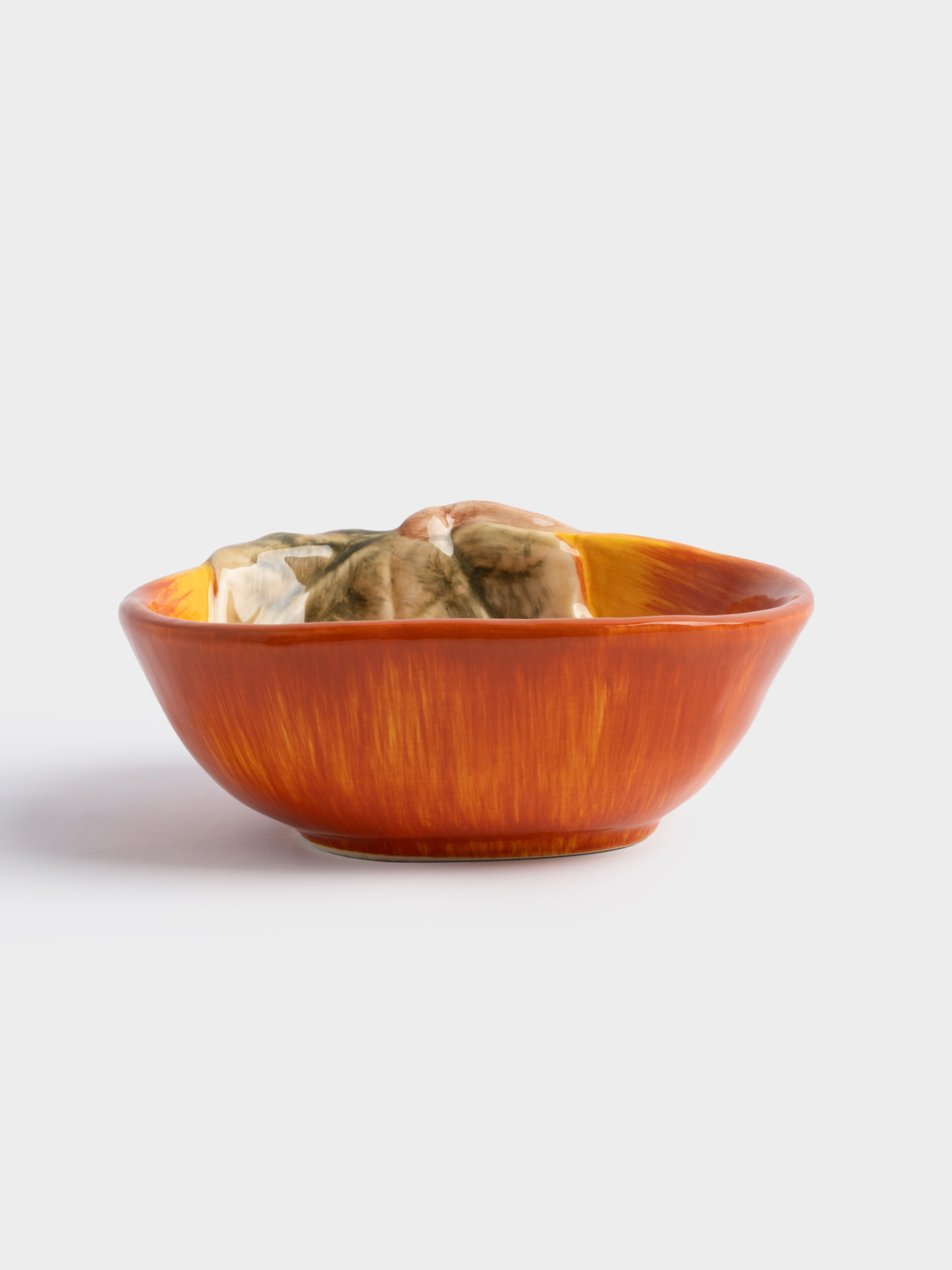 Пиала, 14х5 см, керамика, оранжево-зеленая, Тыква, Bright pumpkin, image-0