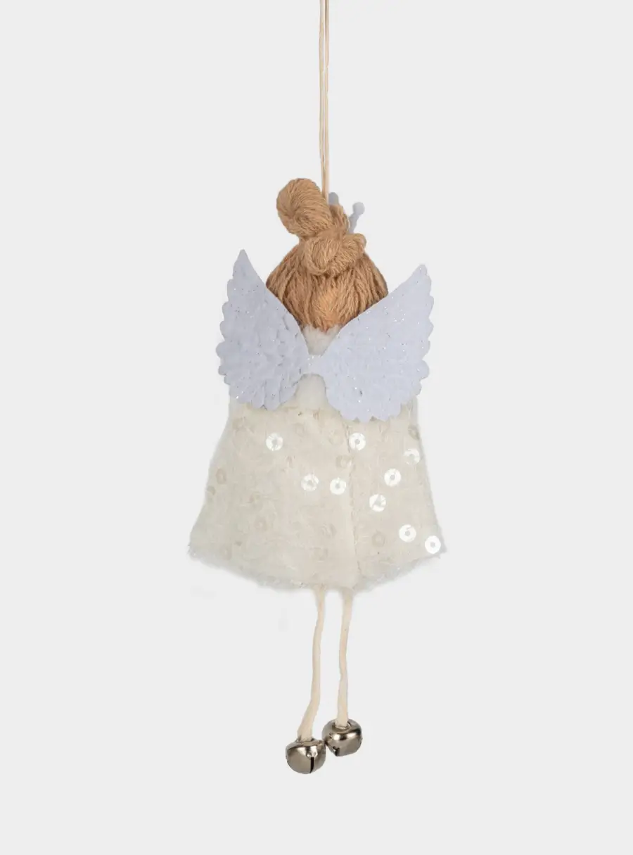 Игрушка елочная, 16 см, пенопласт/полиэстер, серебристая, Ангел, New year ,image-2