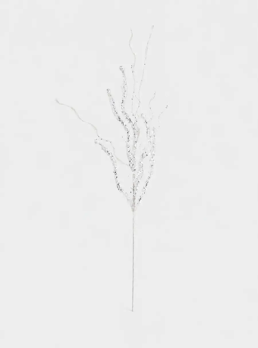 Ветка декоративная, 77 см, пластик/металл, Серебристые ветви, Interior silver ,image-0