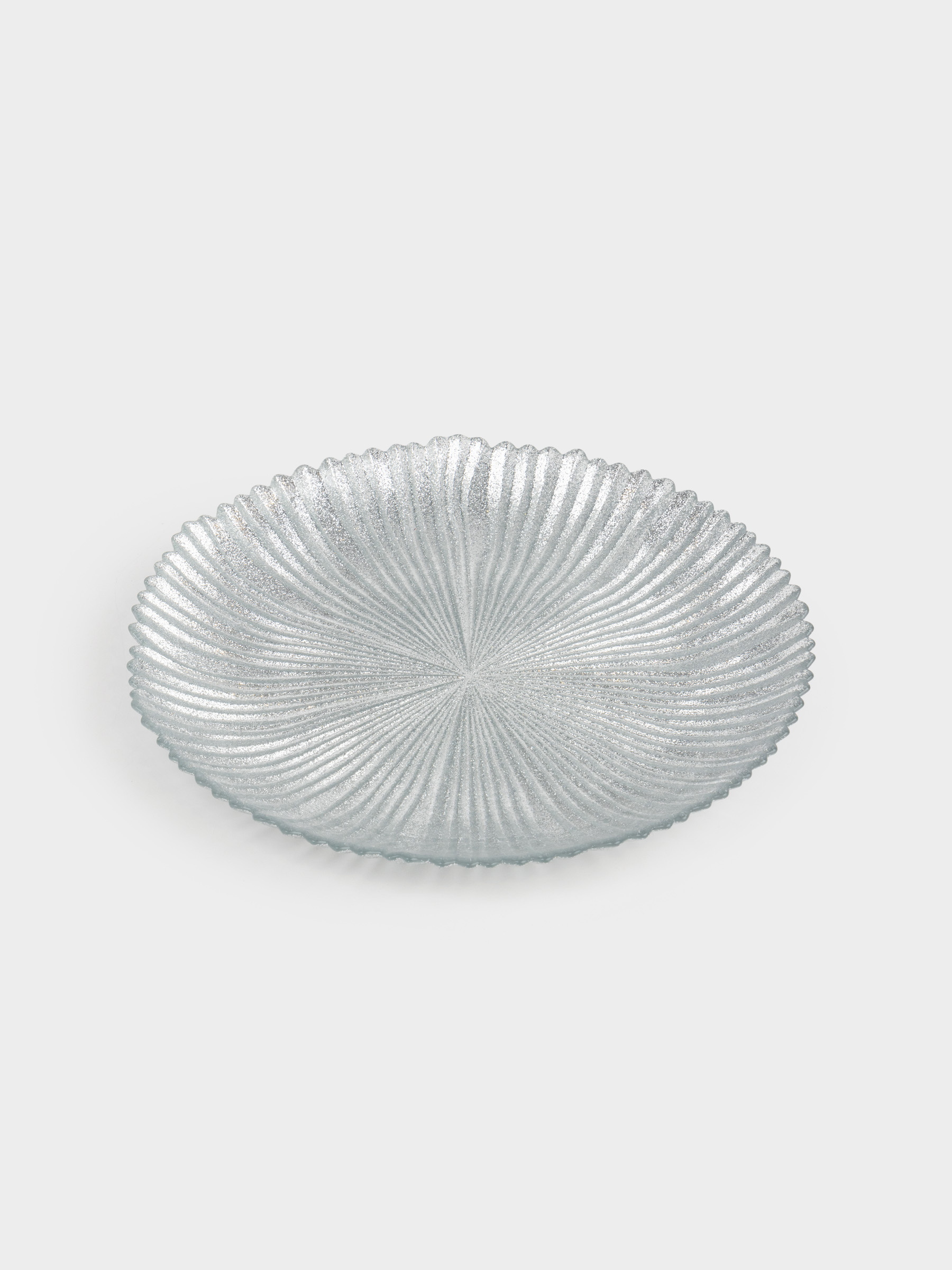 Тарелка закусочная, 21 см, стекло, серебристая, Avila, image-1