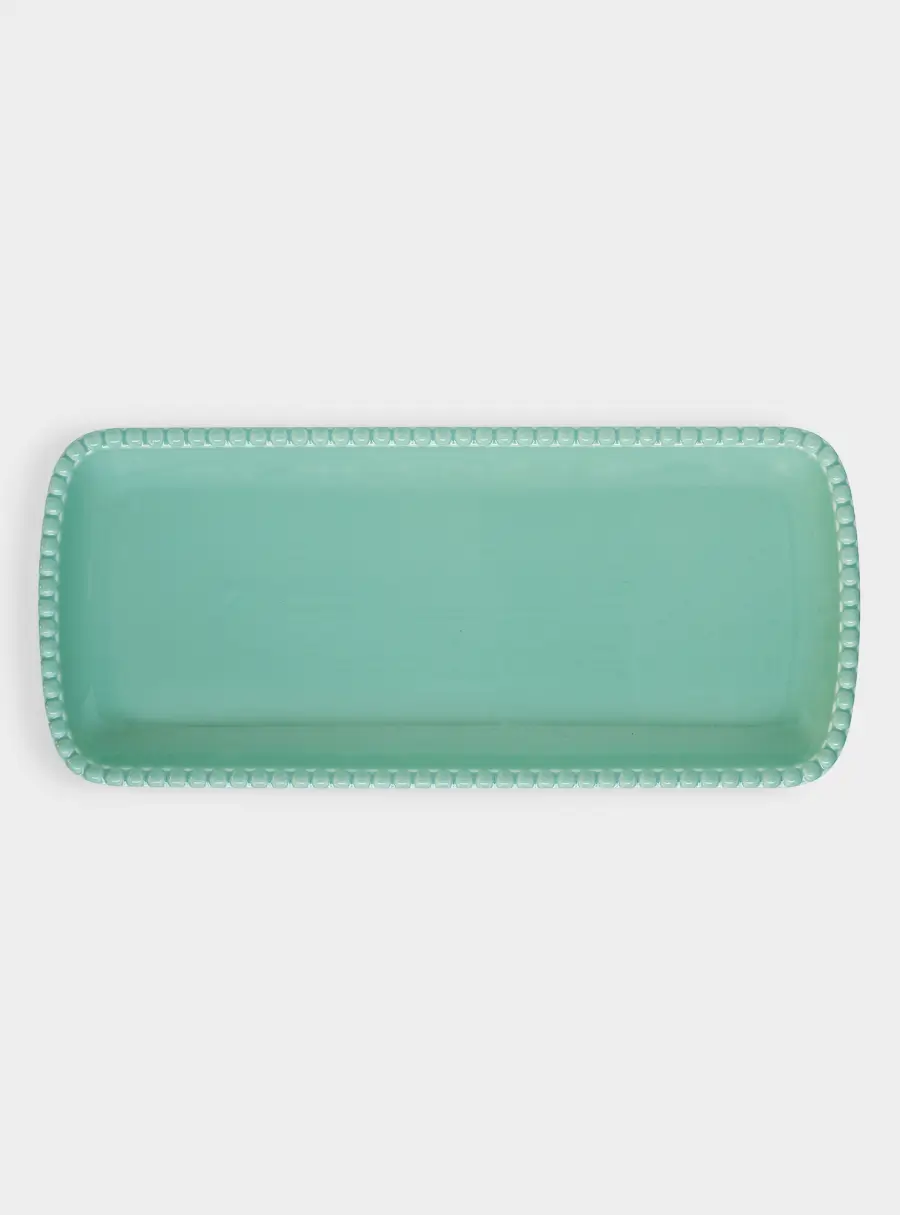 Блюдо, 36x16 см, прямоугольное, морская волна, Tiffany