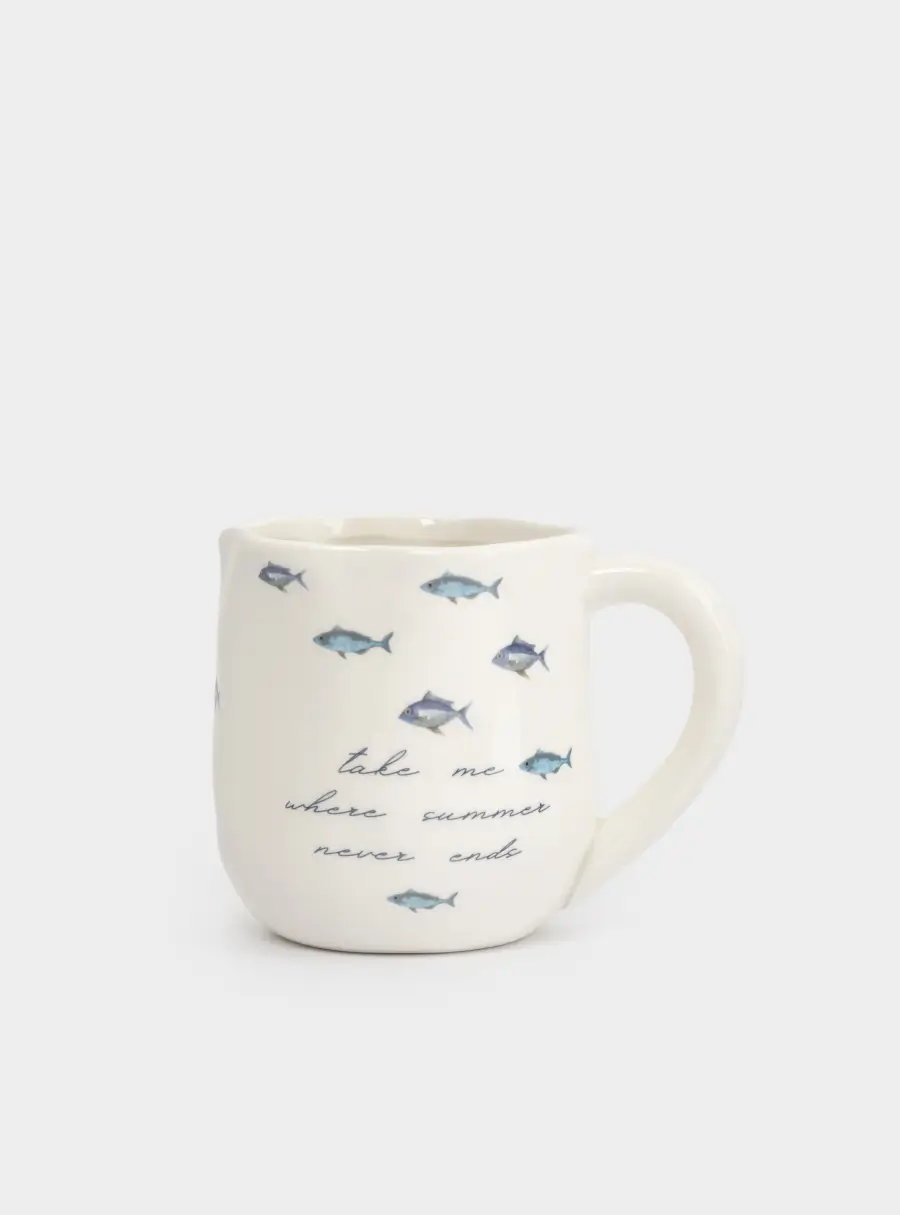 Кружка, 360 мл, керамика, белая, Рыбки, Sea world ,image-0