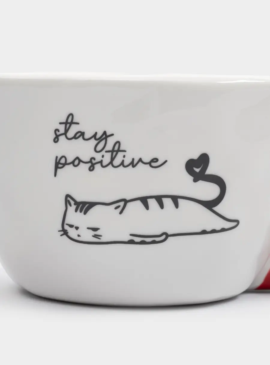 Кружка, 350 мл, фарфор N, бело-красная, Кот, Eccentric, image-7