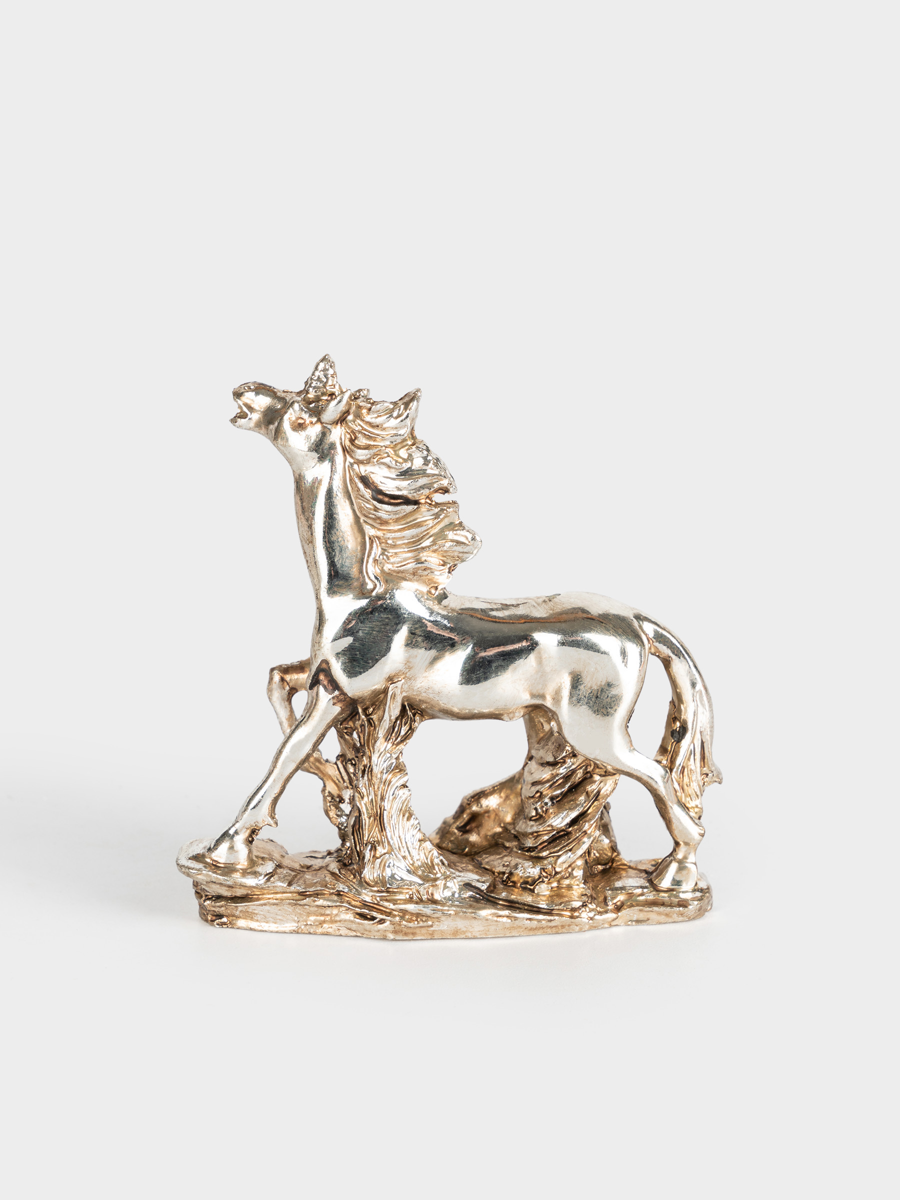 Статуэтка, 8 см, полирезин, серебристая, Бегущая лошадь, Horse, image-0