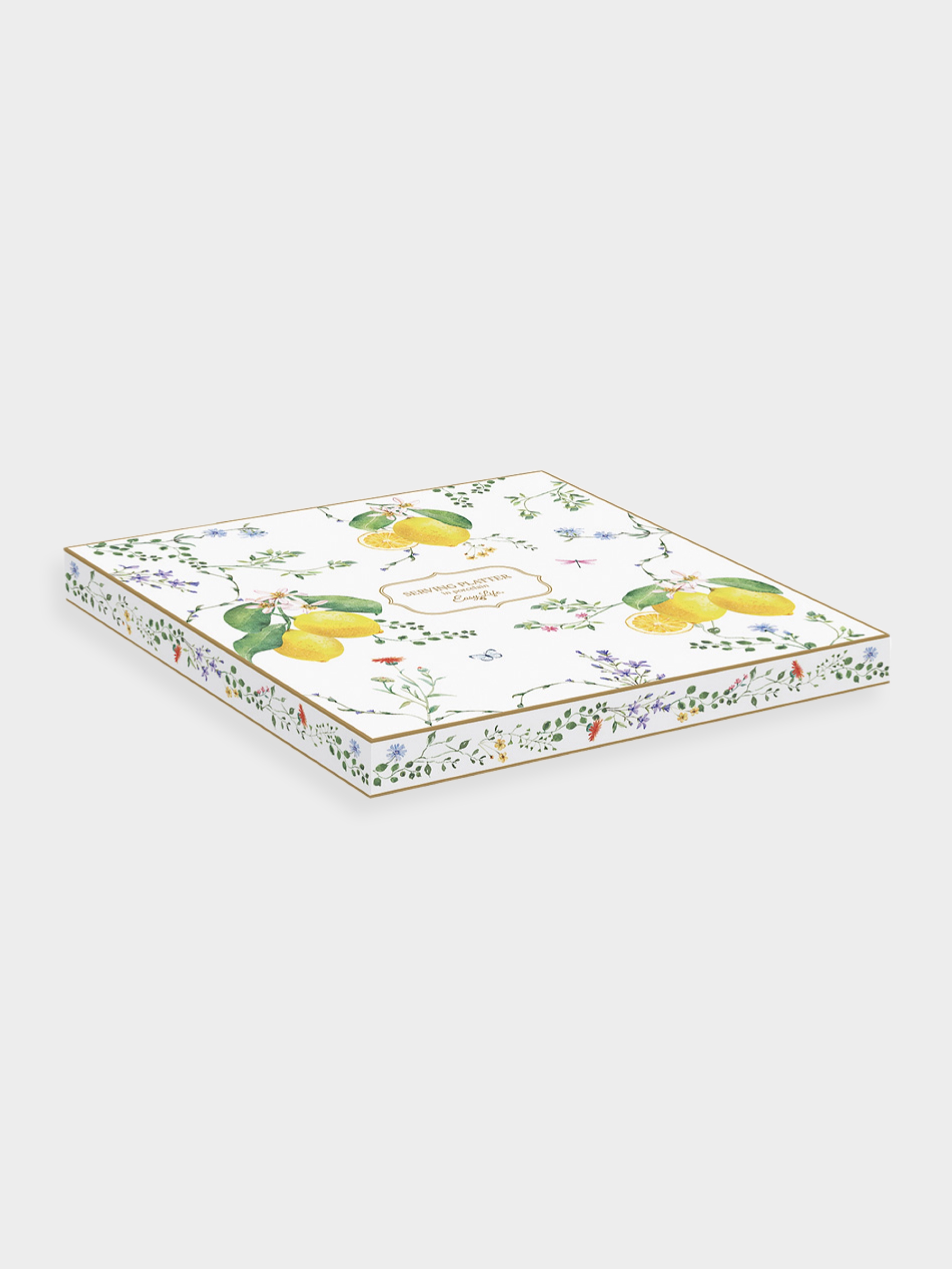 Блюдо, 25х18 см, фарфор P, овальное, белое, Цветы и лимоны, Fleurs et Citrons, image-1