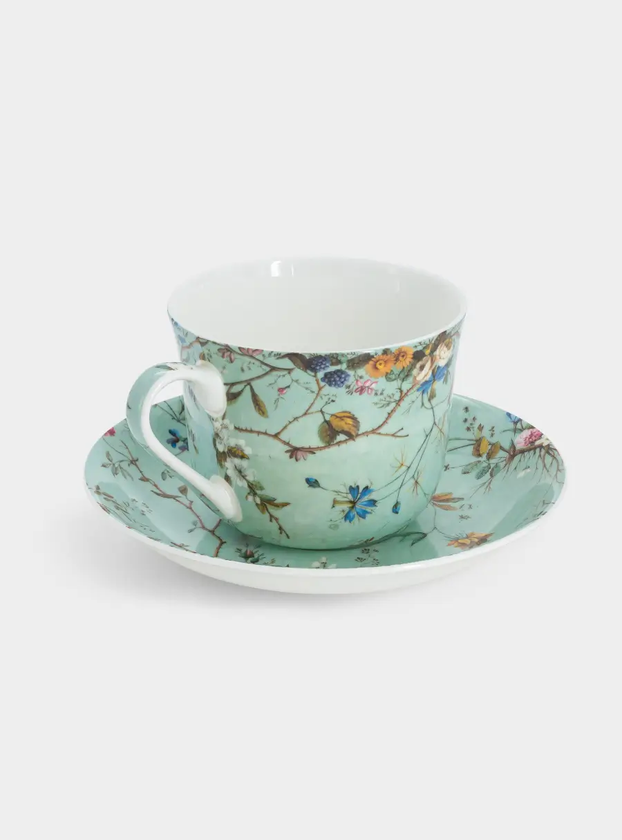 Пара чайная, 1 перс, 2 пр, 480 мл, фарфор F, голубая, Луг, William Kilburn ,image-1