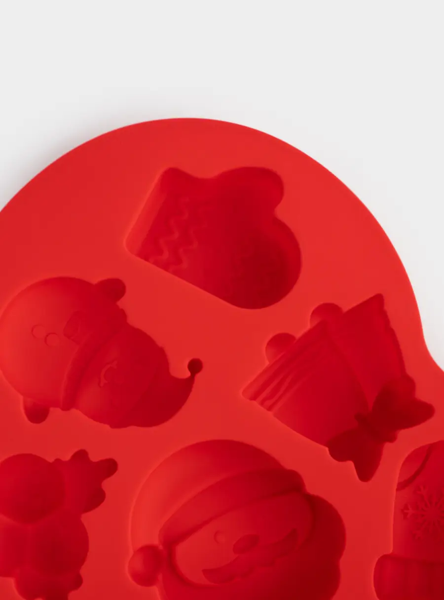 Форма для выпечки кексов, 25х20 см, 9 отд, силикон, красная, Варежка, Muffin ,image-3