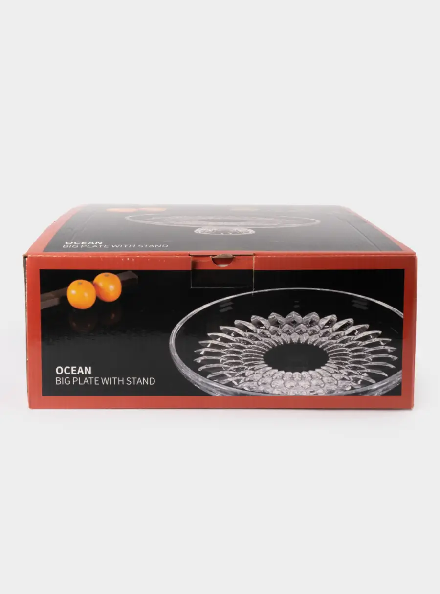 Блюдо на ножке, 31х12 см, стекло Р, Ocean, image-6