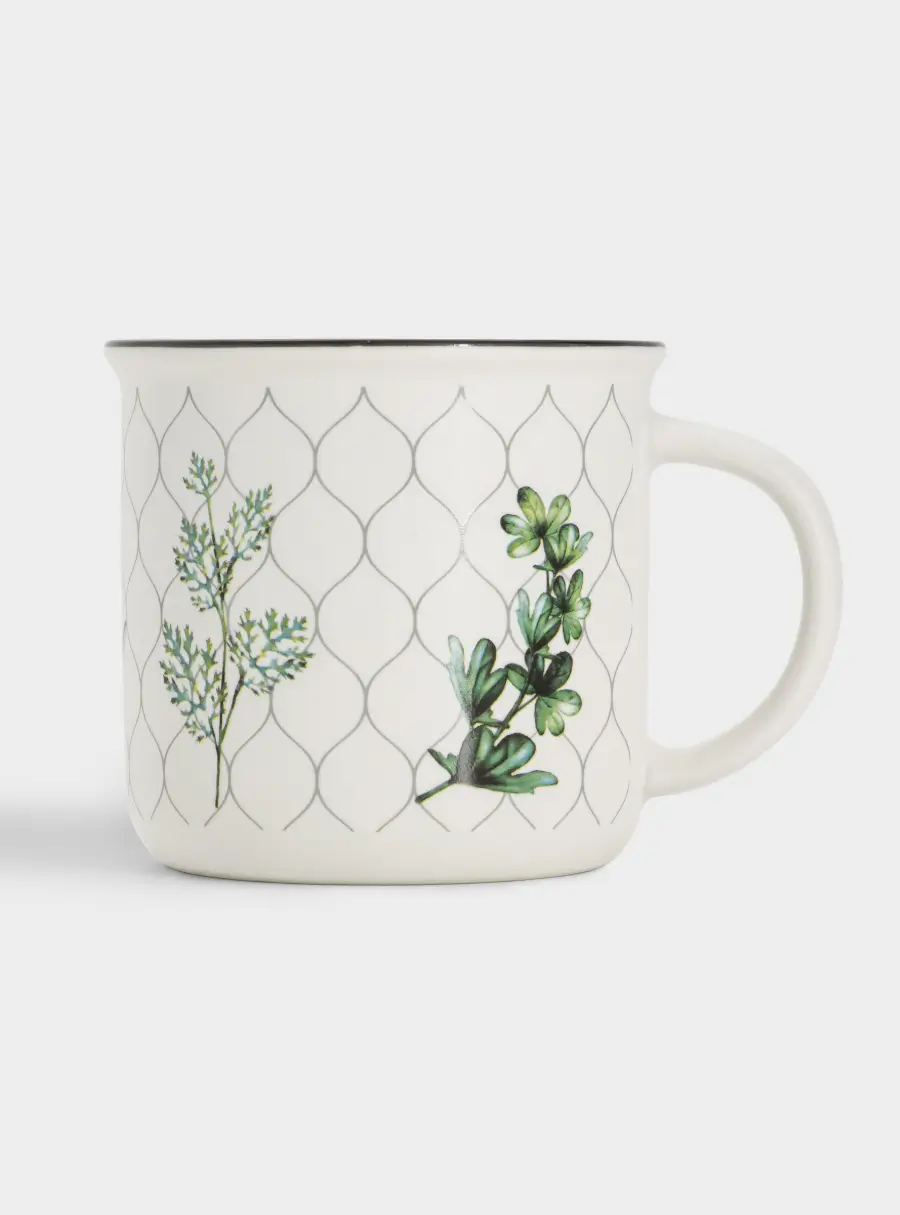 Кружка, 400 мл, фарфор N, белая, Зеленые ветки, Herbarium ,image-2