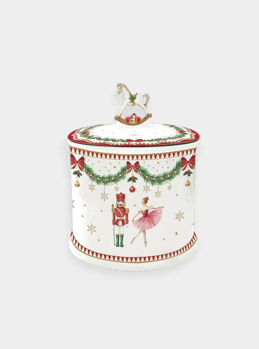 Банка для продуктов, фарфор P, белая, Щелкунчик и фея, Magie de Noel ,image-0