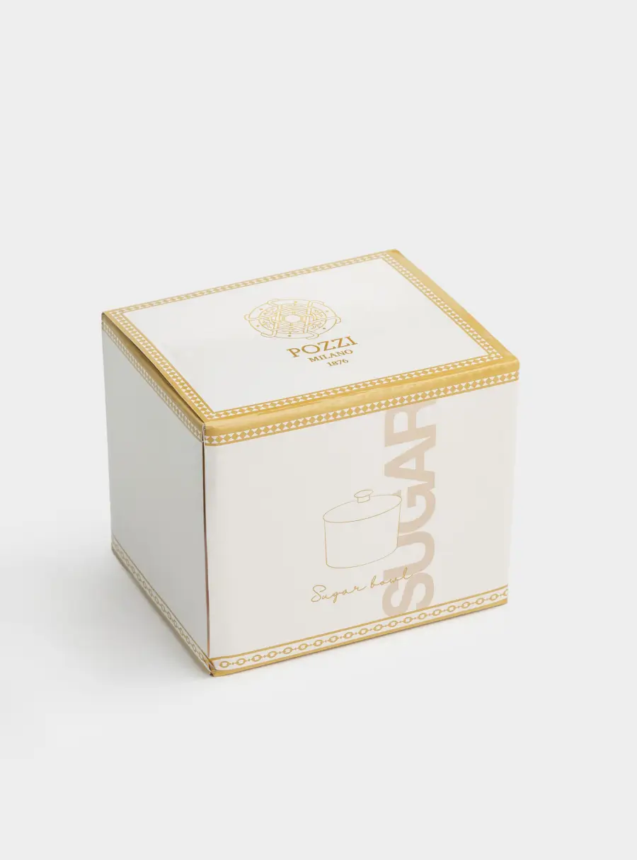 Сахарница, 10 см, 300 мл, фарфор N, белая, с золотистым орнаментом, Golden, image-4