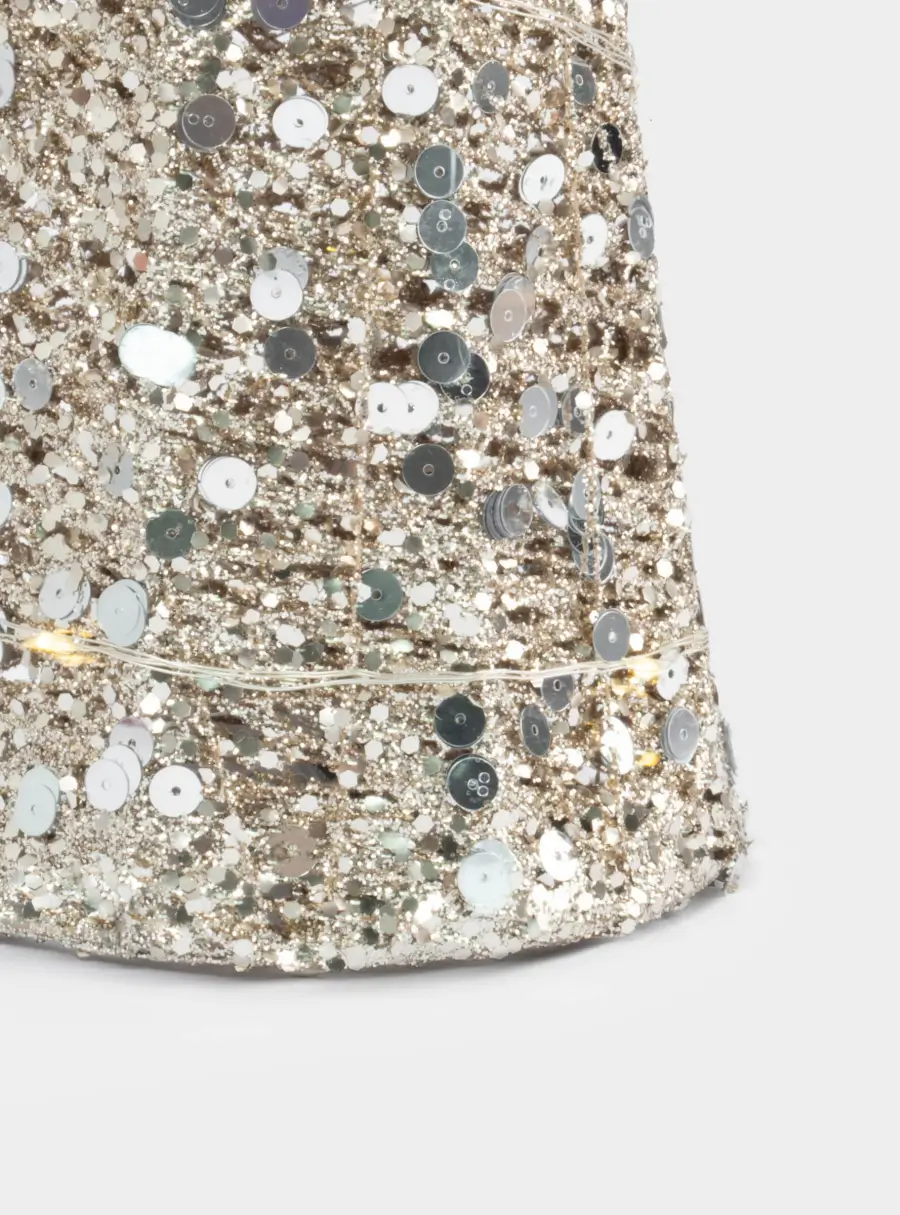 Ель-конус, 40 см, с подсветкой, полиэстер/металл, шампань, Celebration, image-2