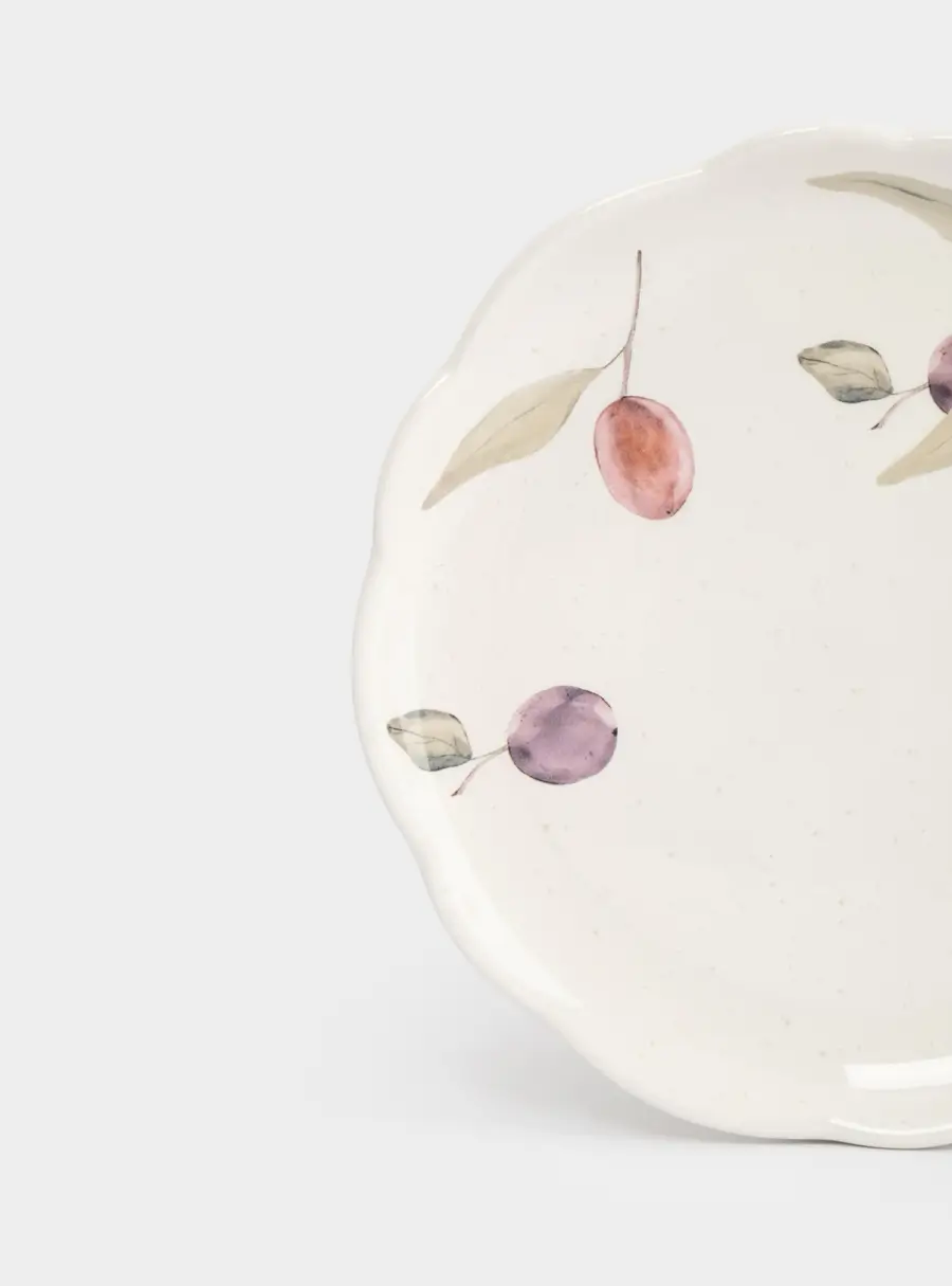 Тарелка закусочная, 20 см, керамика, белая, Сливы, Plum Orchard ,image-1