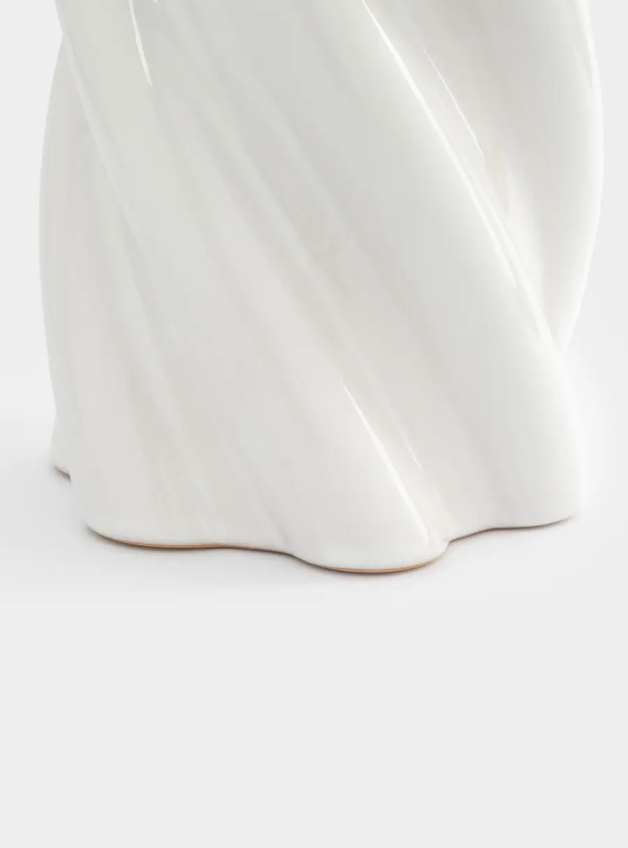 Ваза для цветов, 30 см, керамика, молочно-бежевая, Drapery ,image-3