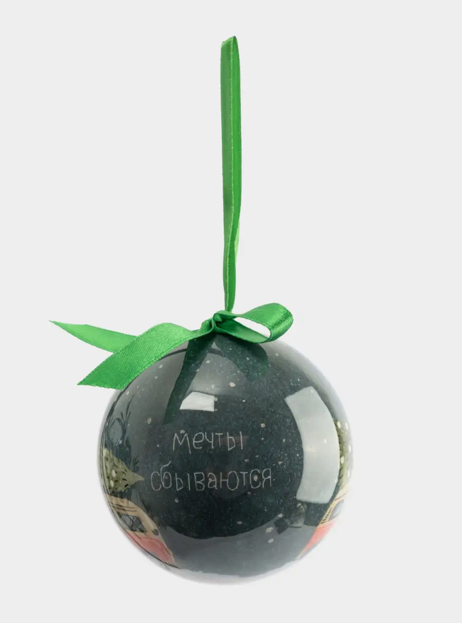 Игрушка елочная, 7 см, пенопласт, шар, Машинка, New year, image-2