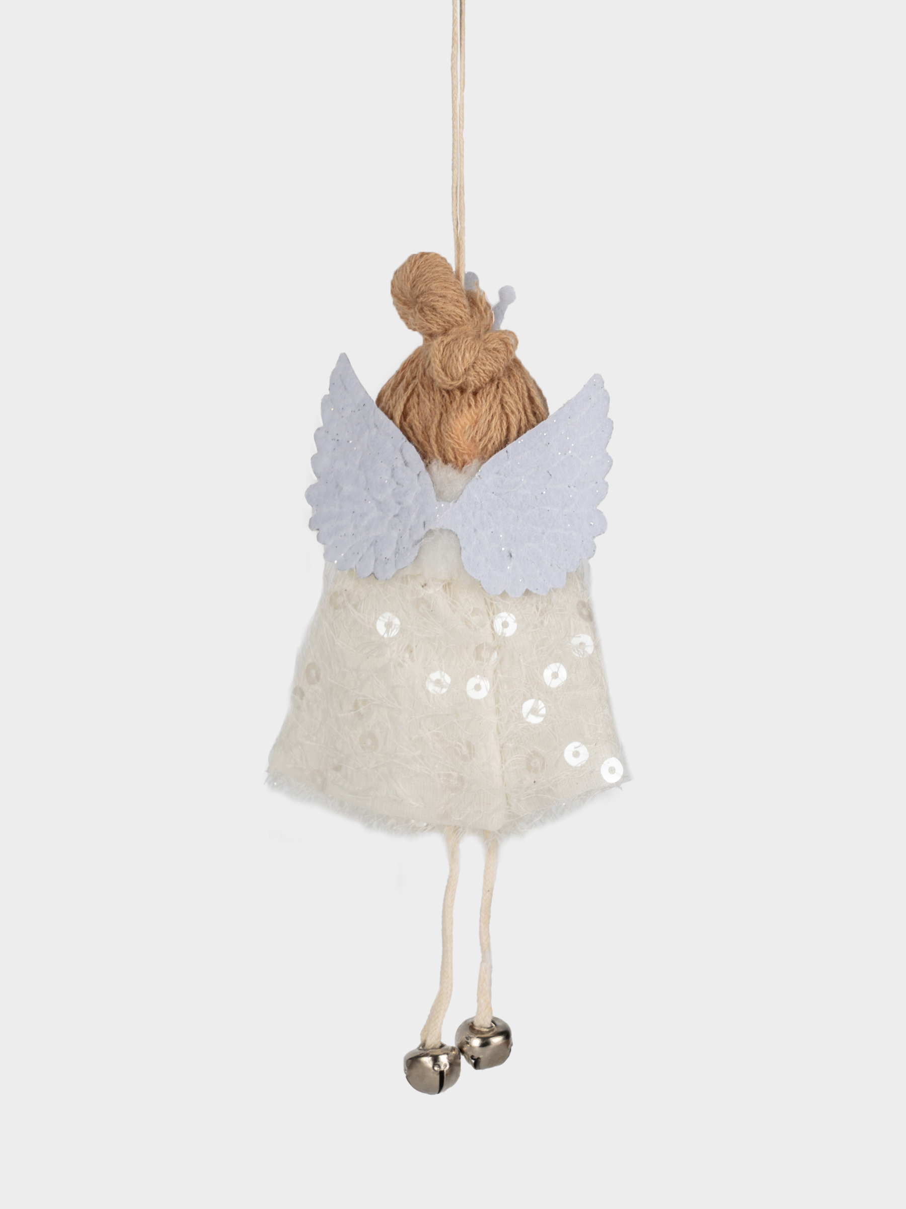Игрушка елочная, 16 см, пенопласт/полиэстер, серебристая, Ангел, New year, image-2
