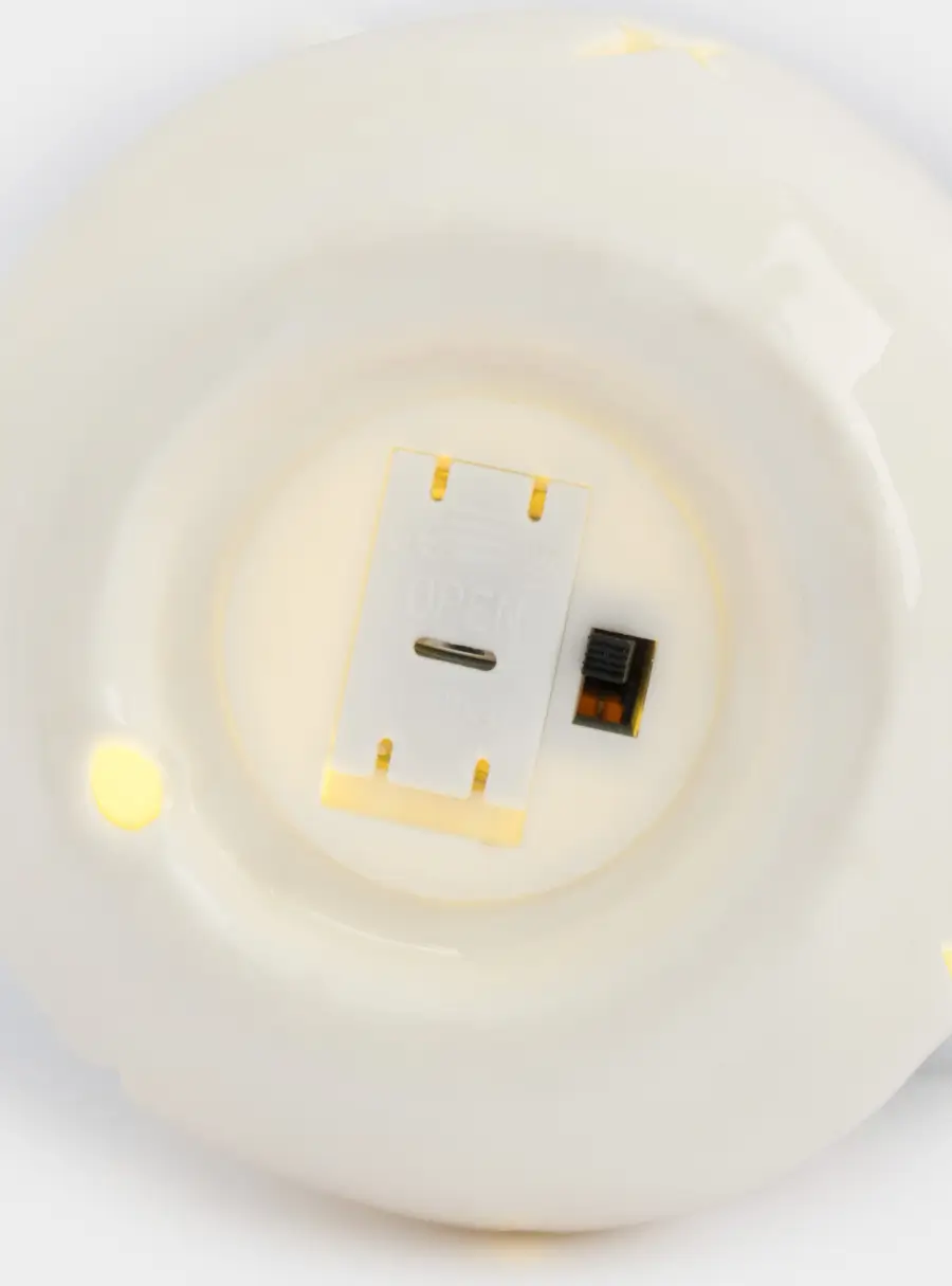 Статуэтка с подсветкой, 15 см, фарфор P, бело-голубая, Снеговик, Snowfall ,image-3