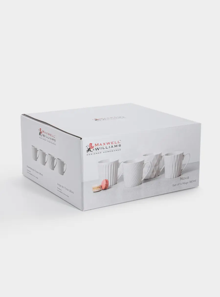Набор кружек, 4 пр, 380 мл, белые, Nova, image-7