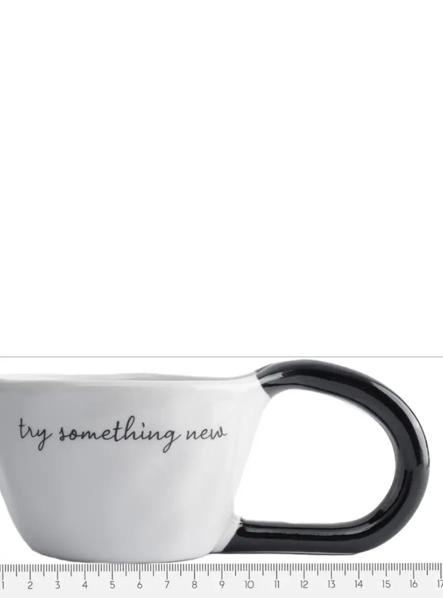 Кружка, 350 мл, фарфор N, бело-черная, Try something new, Eccentric, image-1