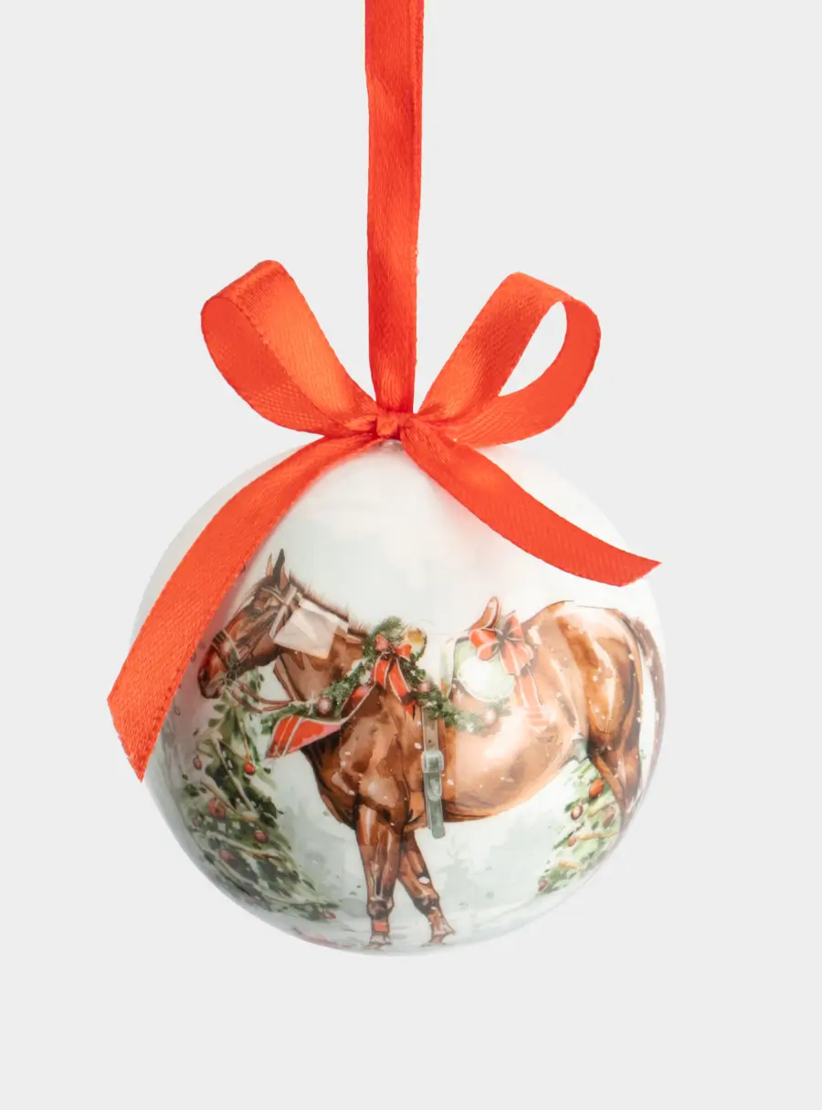 Игрушка елочная, 7 см, пенопласт, шар, Лошадка, Bright horse ,image-0