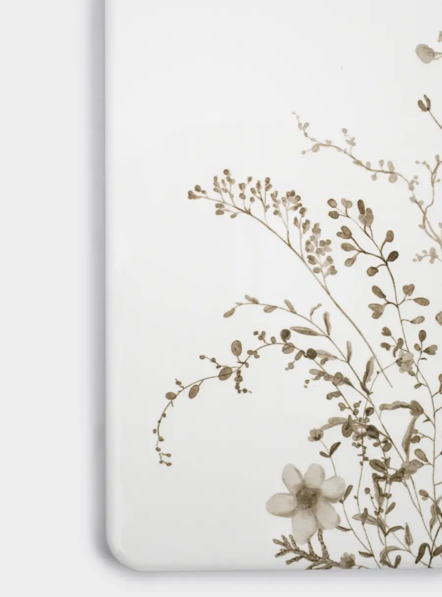 Подставка под горячее, 24х17 см, керамика/пробка, белая, Осенние цветы, Florance ,image-3