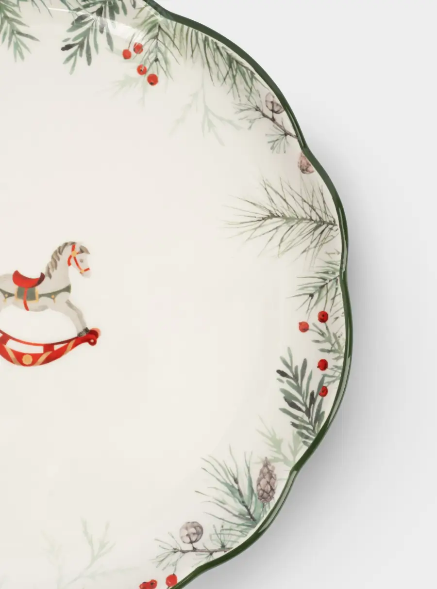 Тарелка обеденная, 24 см, керамика, зеленая, Лошадка, Festival ,image-2