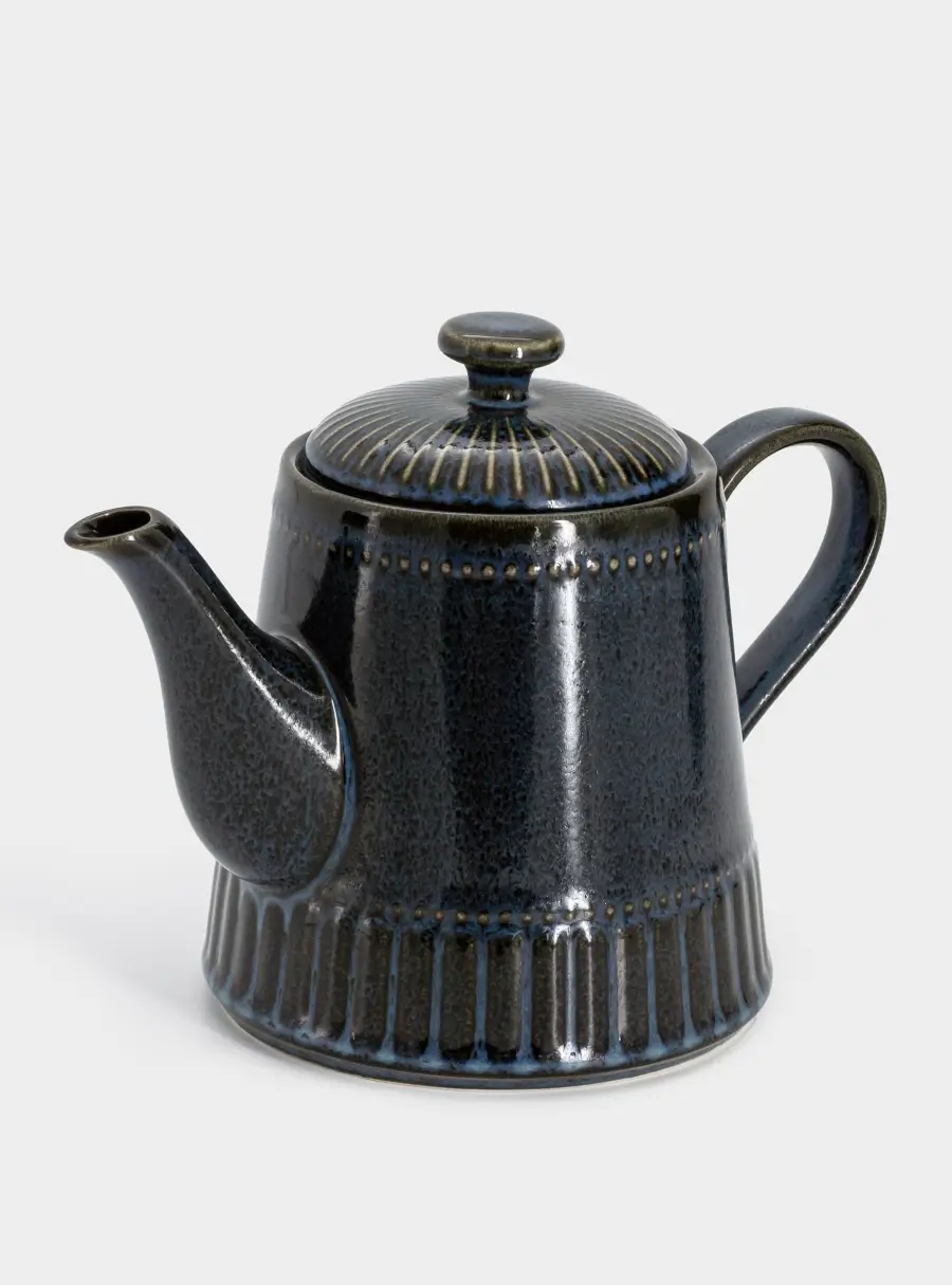 Чайник заварочный, 1 л, фарфор P, черно-синий, в крапинку, Black Kitchen ,image-1