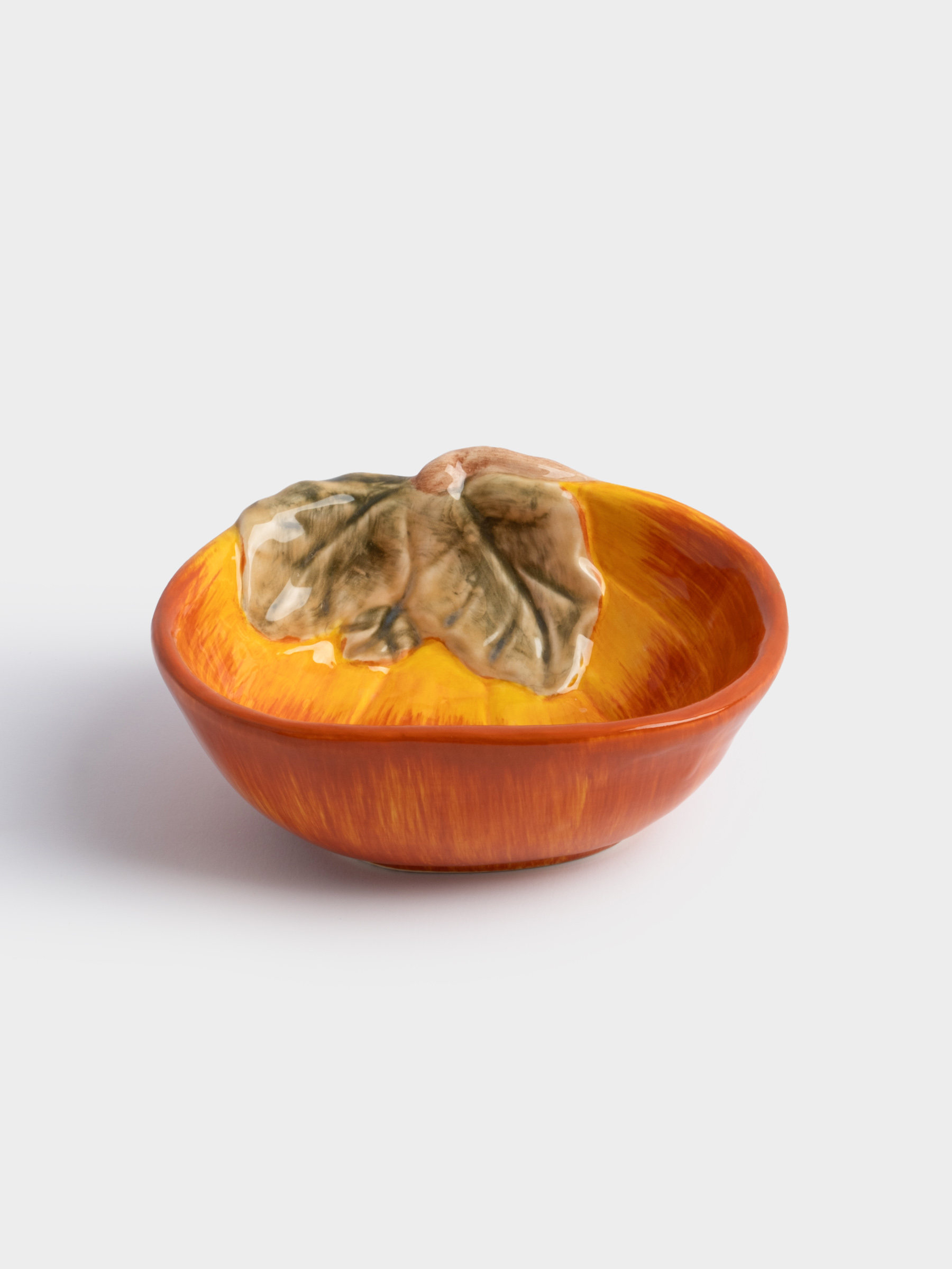 Пиала, 14х5 см, керамика, оранжево-зеленая, Тыква, Bright pumpkin, image-1