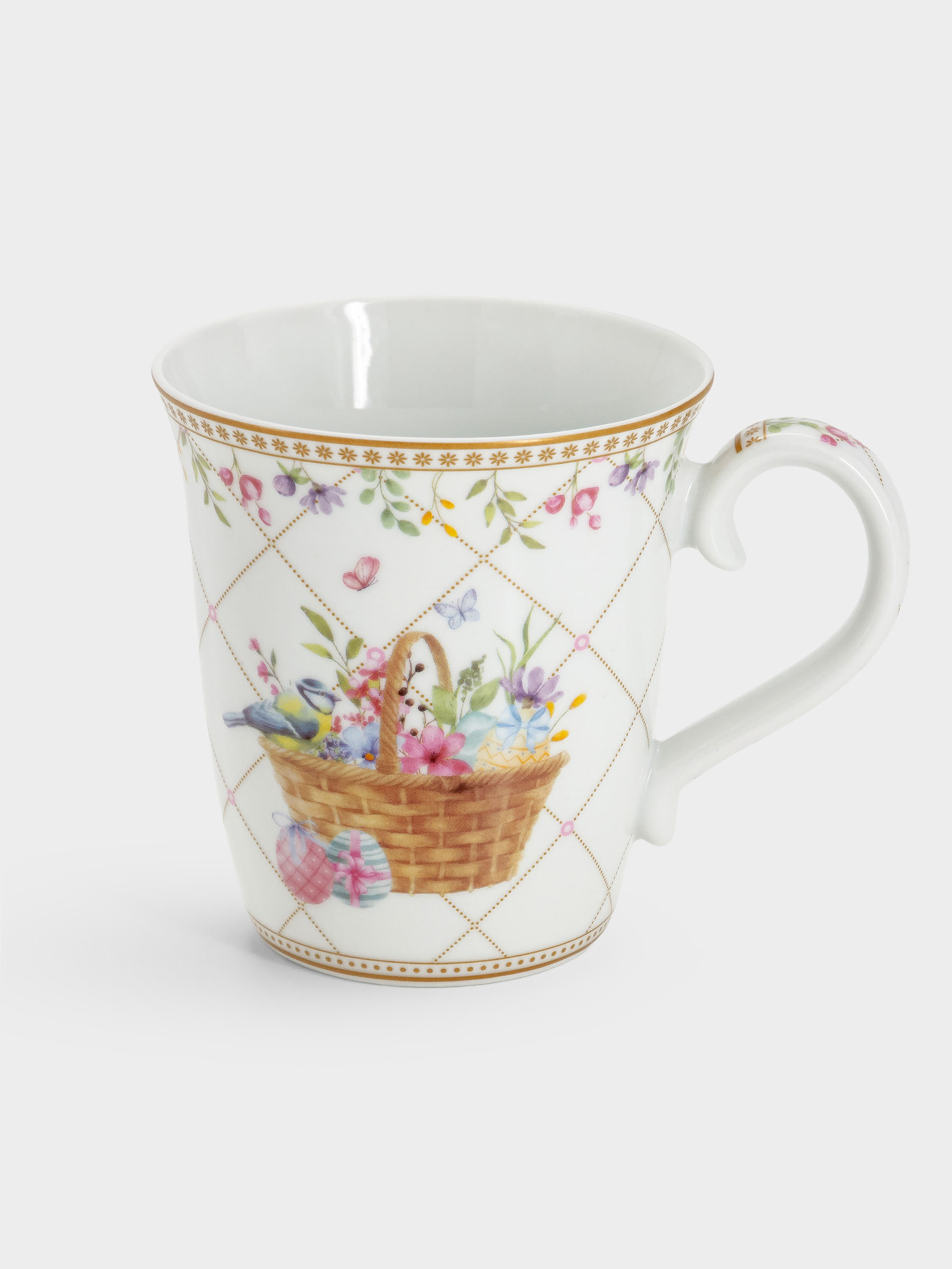 Кружка, 275 мл, фарфор P, белая, Корзина с цветами, Spring Bloom, image-0