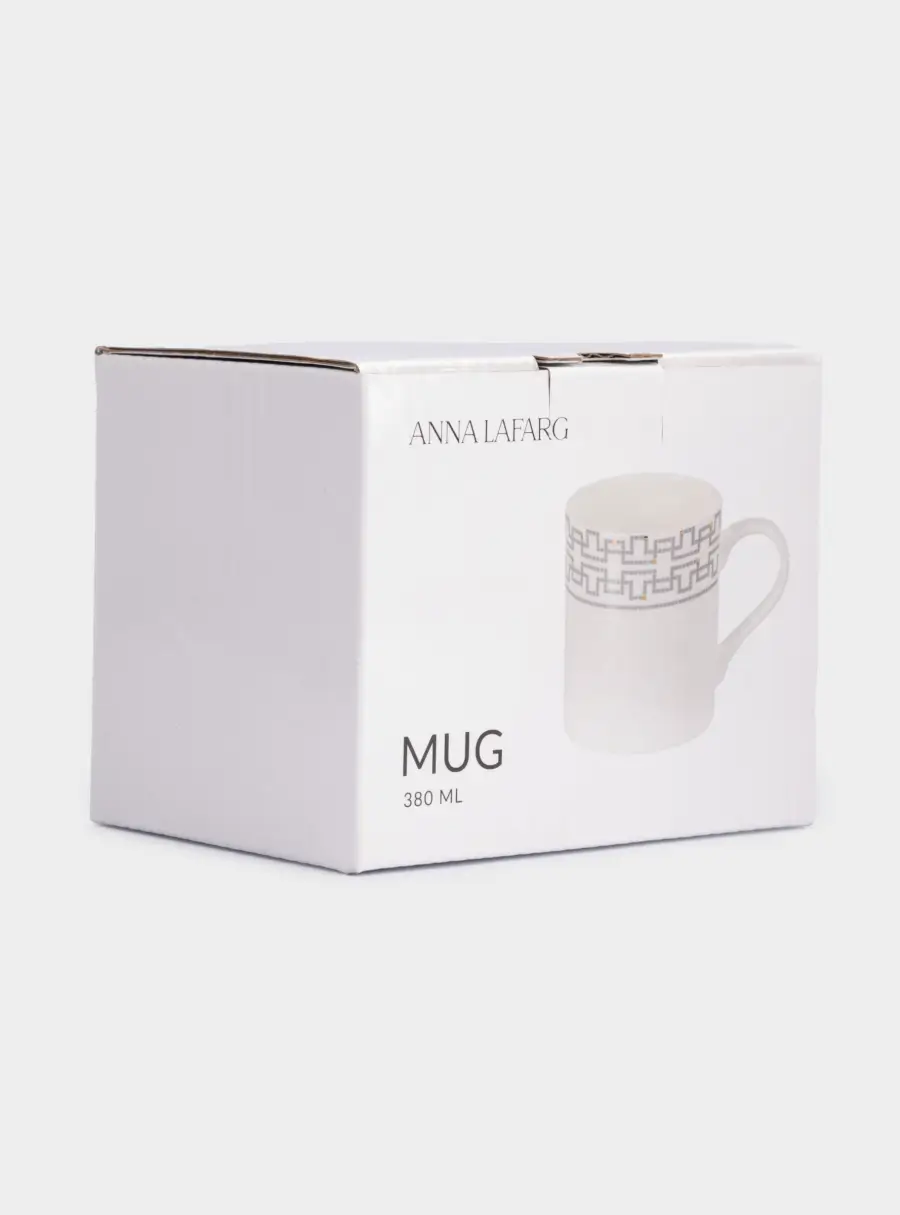 Кружка, 380 мл, фарфор F, белая, Орнамент, Greco, image-6