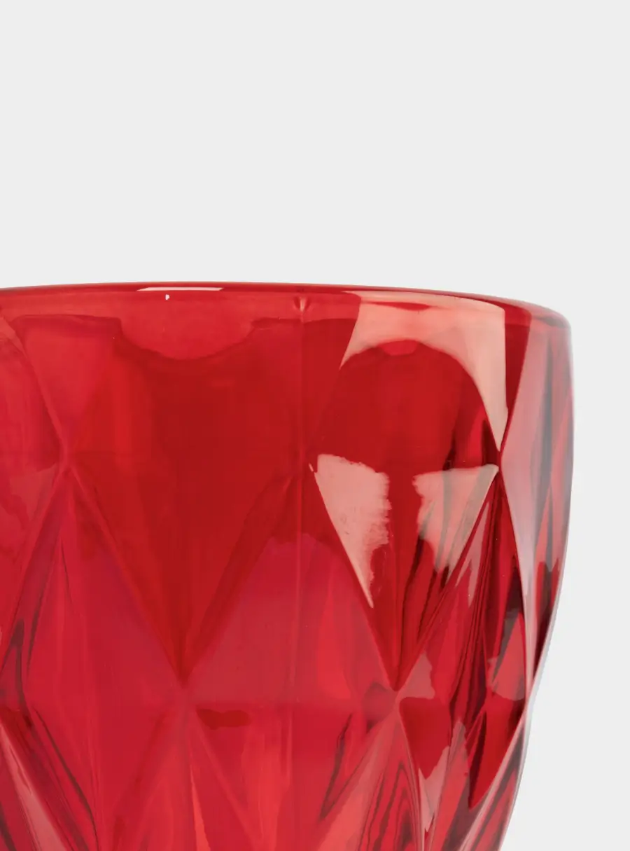 Бокал-кубок для вина, 300 мл, стекло, красный, Diamond color ,image-3