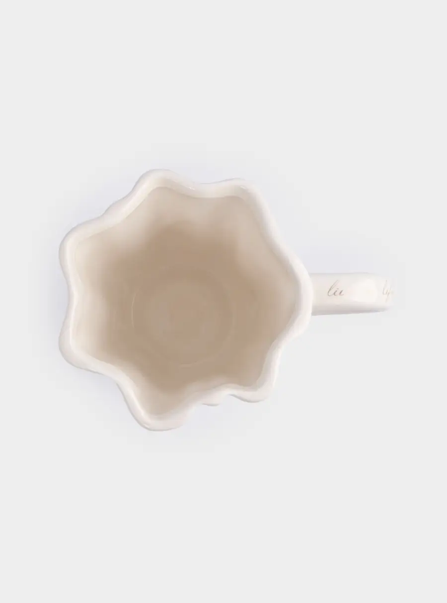 Кружка, 400 мл, керамика, молочно-золотистая, Мятый эффект, Blossom, image-4