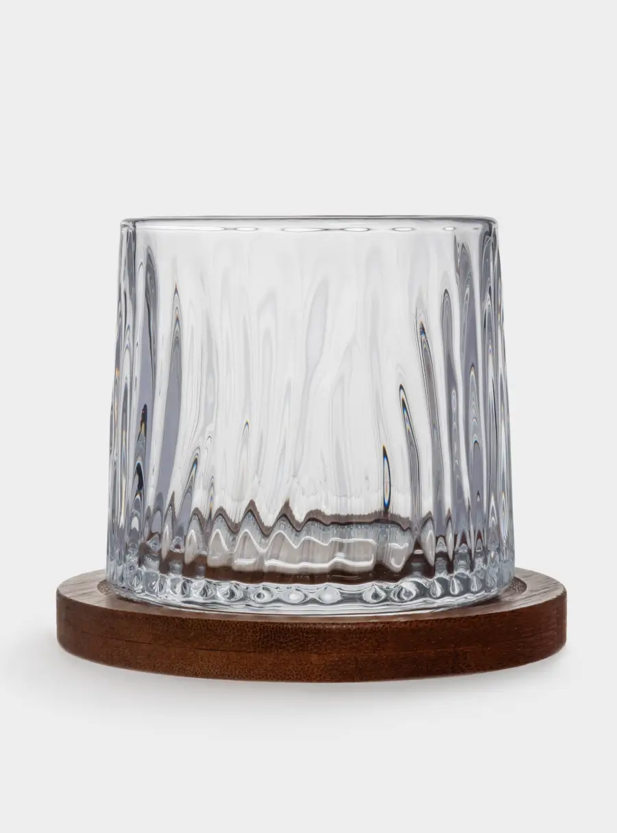 Стакан для виски, 10 см, 280 мл, на подставке, стекло Р/бамбук, Lyric, image-5