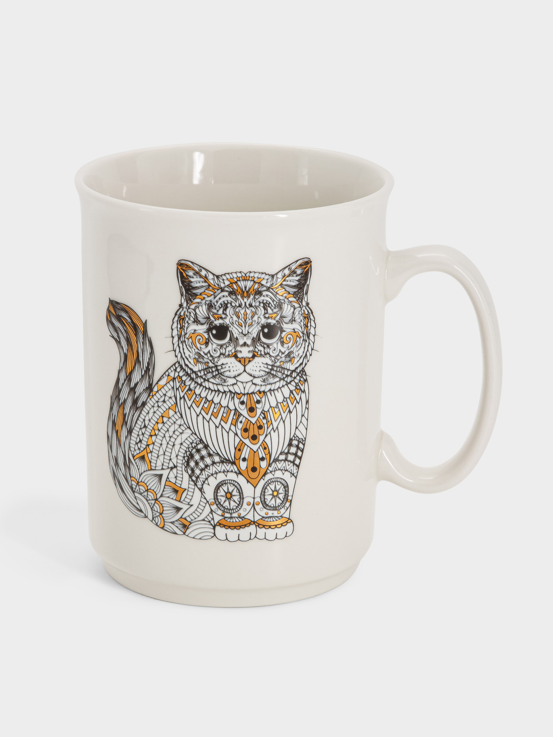 Кружка, 415 мл, фарфор N, белая, Кот, Wild, image-0