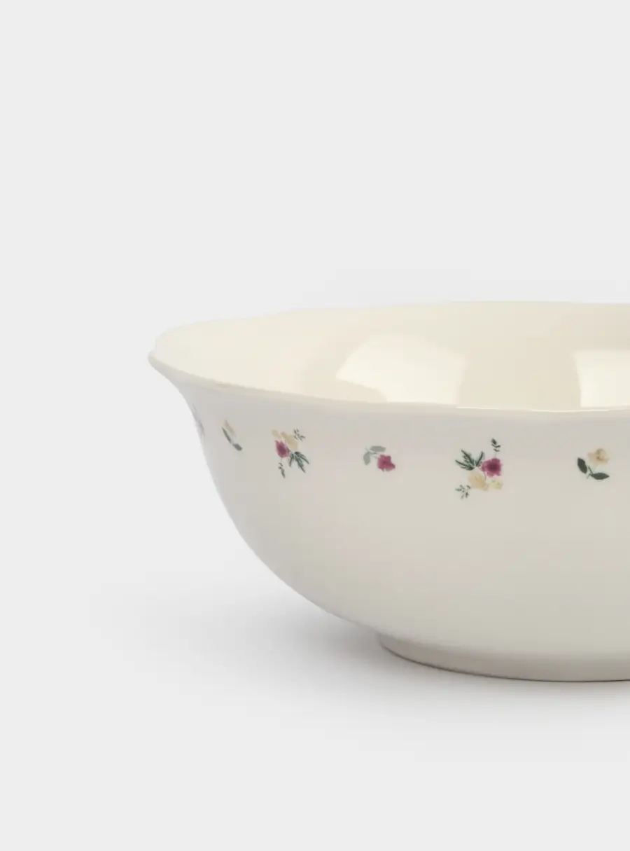 Салатник, 22х8 см, 1,9 л, фарфор N, белый, Цветы, Meadow ,image-3