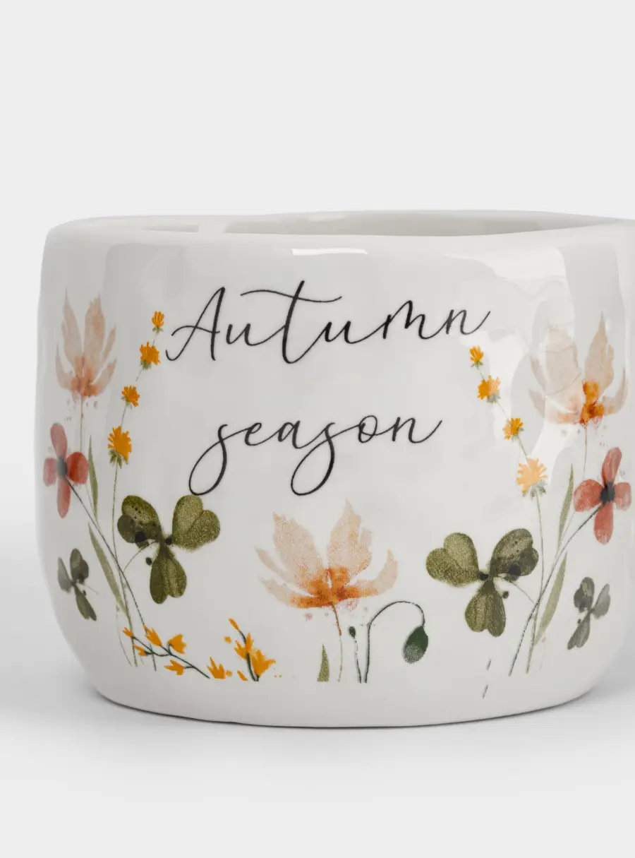 Кружка, 450 мл, керамика D, молочная, Цветы и листья, Autumn motifs ,image-3