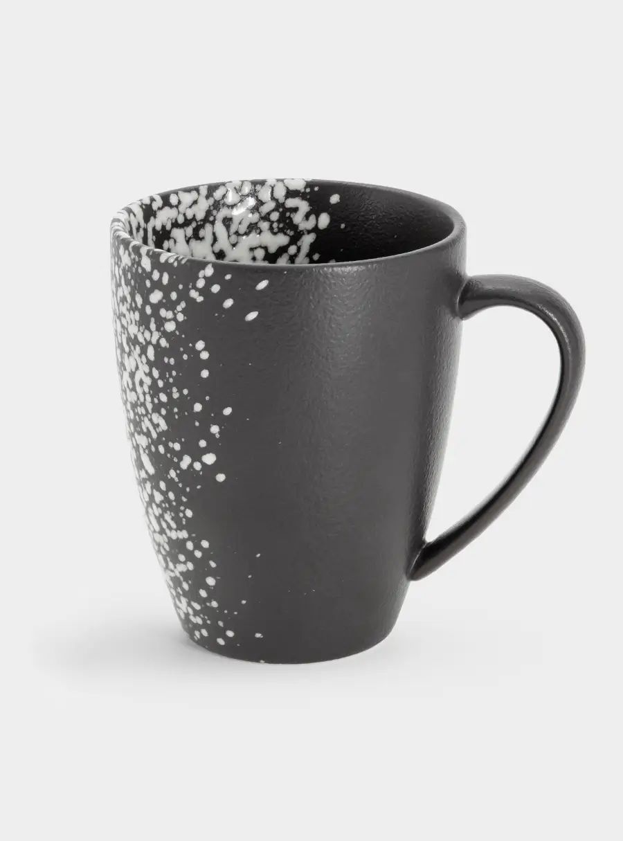 Кружка, 400 мл, фарфор P, черная, в белую крапинку, Caviar Galaxy