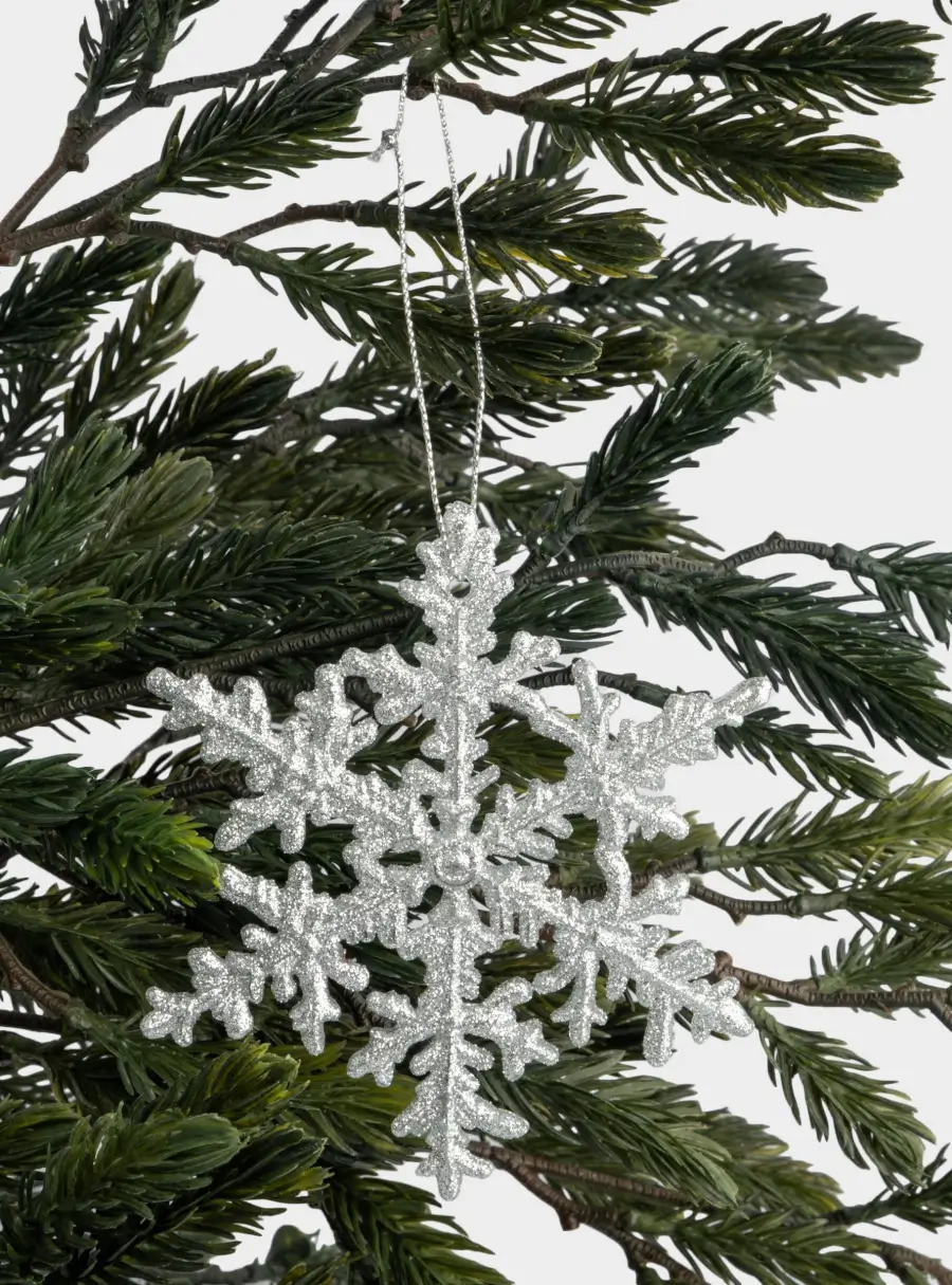 Игрушка елочная, 8 см, пластик, серебристая, Снежинка, Event ,image-3